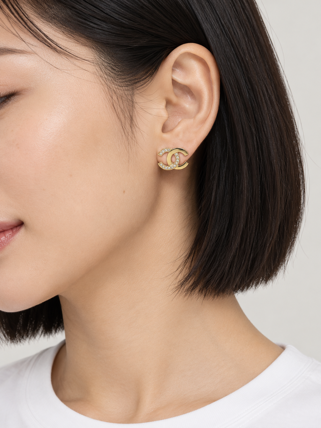COCOラインストーンピアス