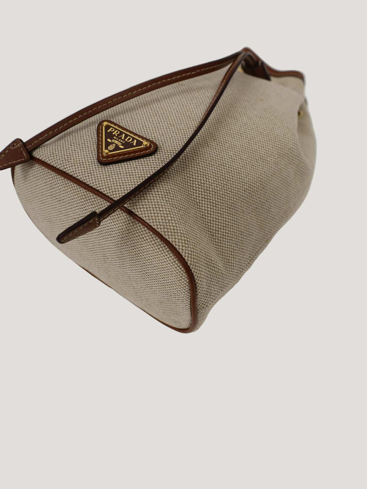 Triangle Logo Canvas Drawstring Pouch