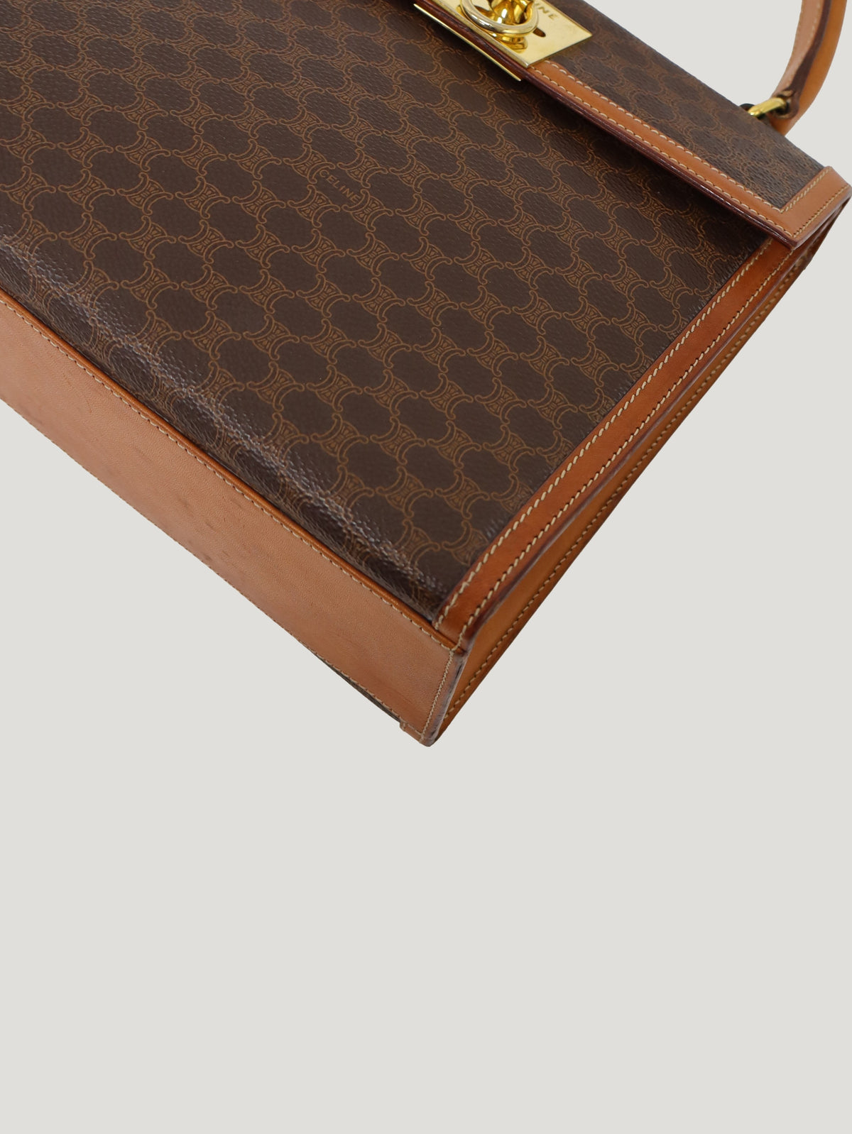 Macadam-patterned Gancini clasp handbag