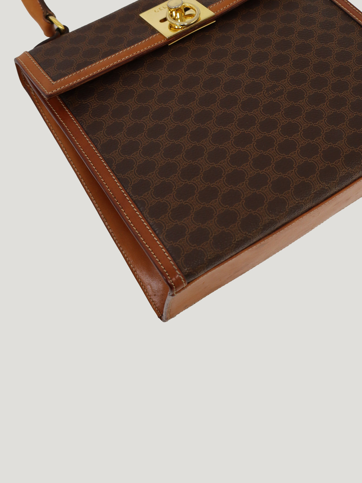 Macadam-patterned Gancini clasp handbag
