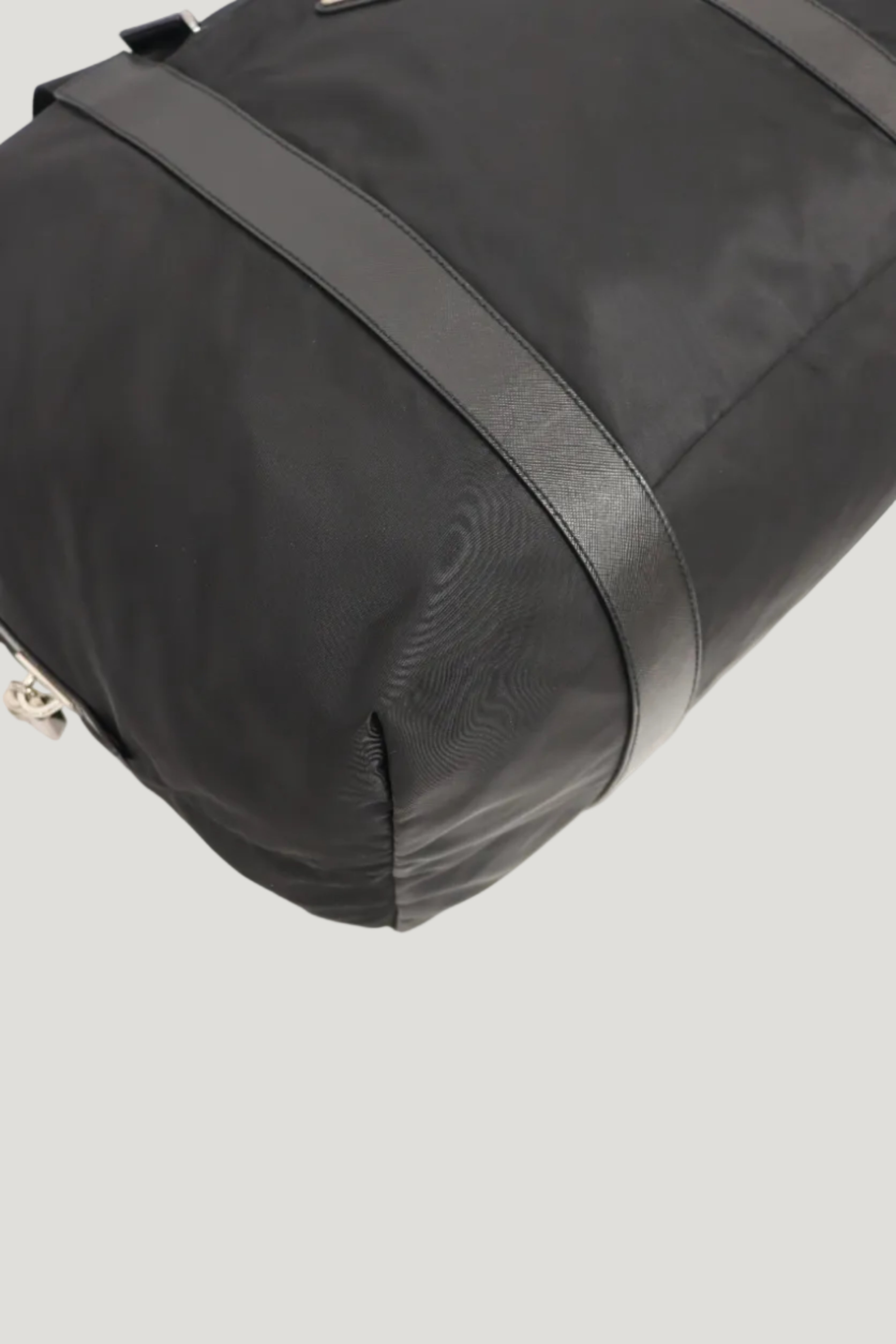 Triangle Logo Nylon Boston Bag