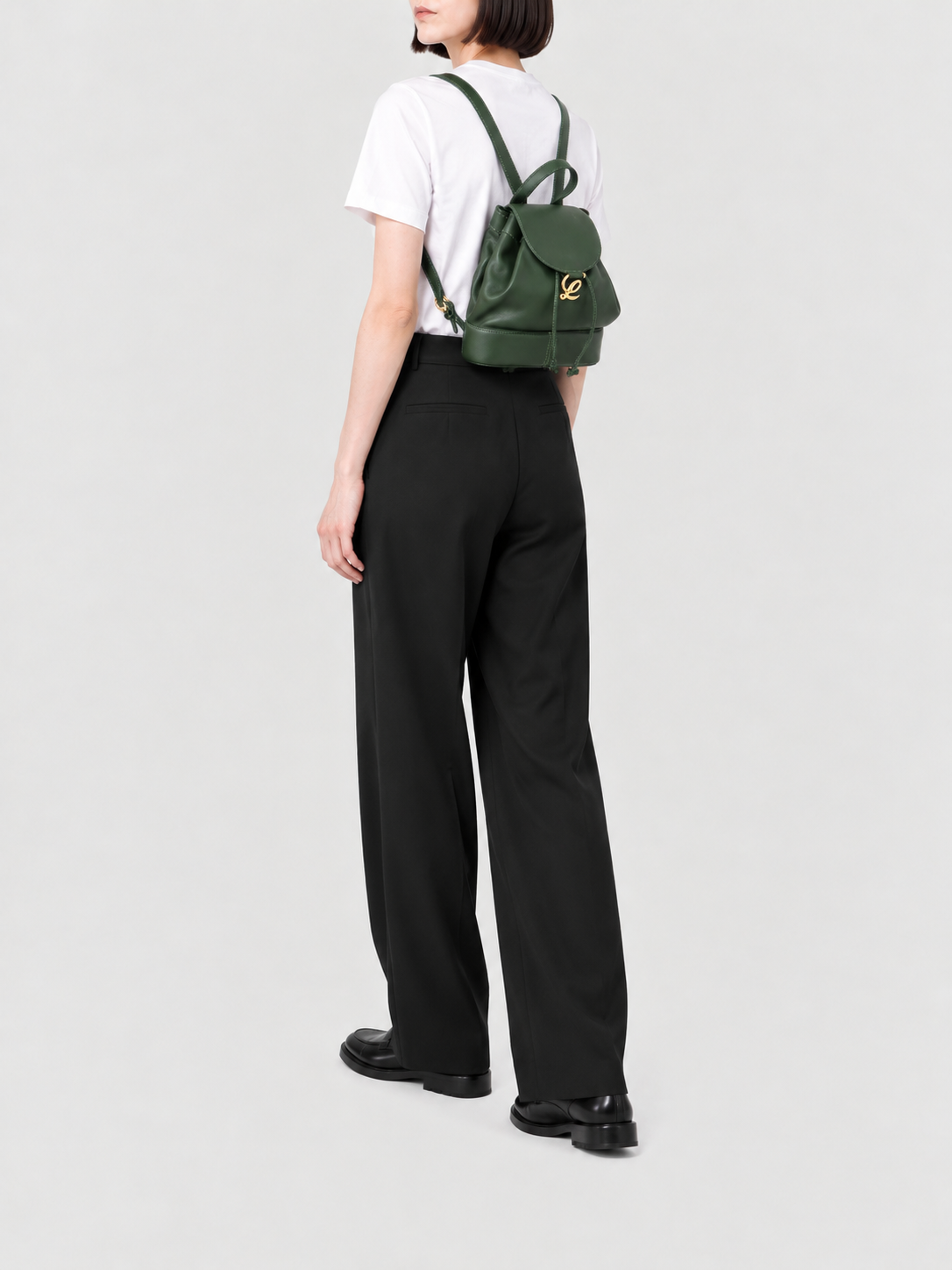 Logo Hardware Leather Backpack