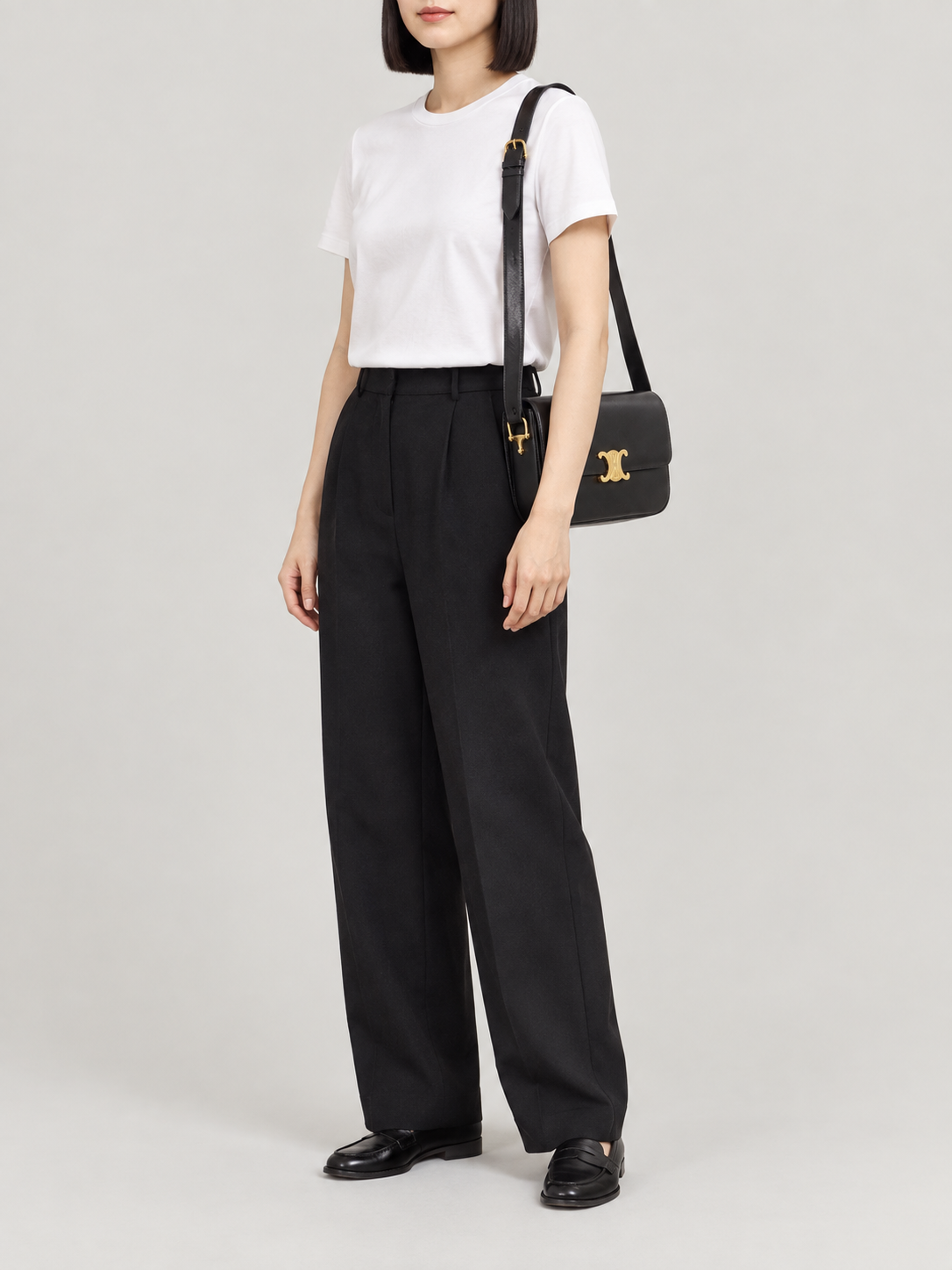 Triomphe Leather One-Shoulder Bag