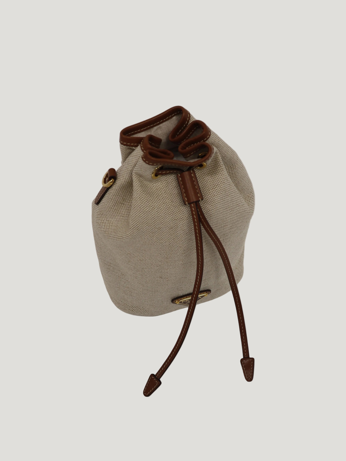 Triangle Logo Canvas Drawstring Pouch