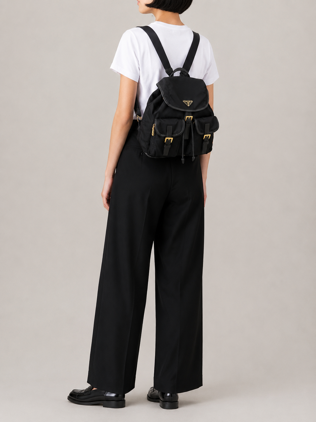 Triangle Logo Nylon Backpack