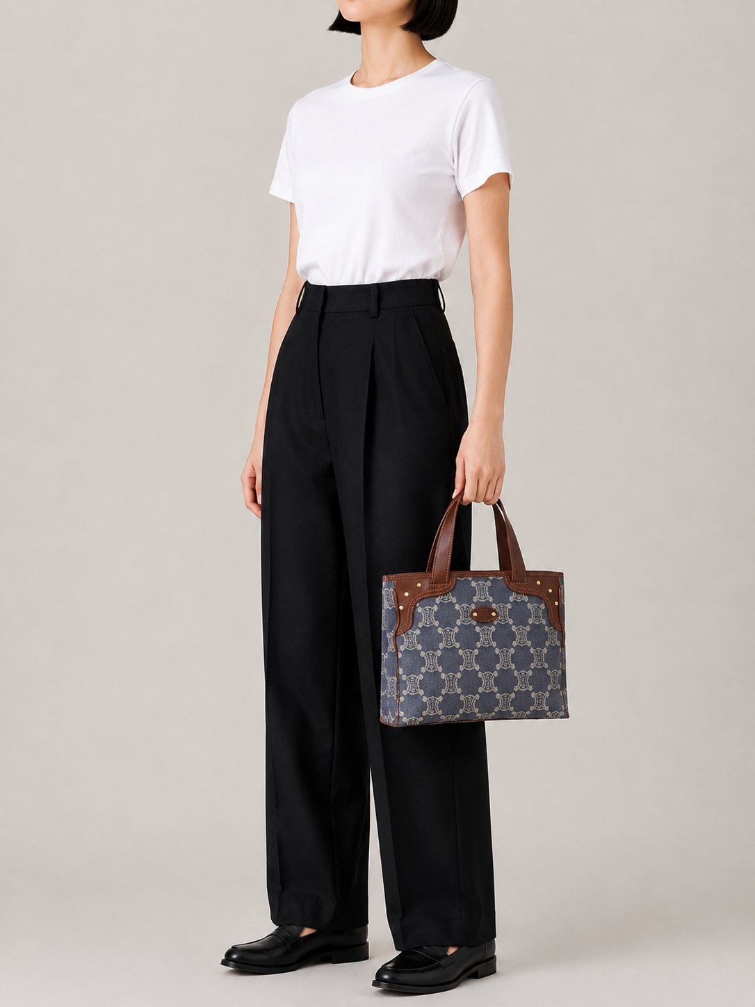 Paris Macadam Pattern Mini Handbag
