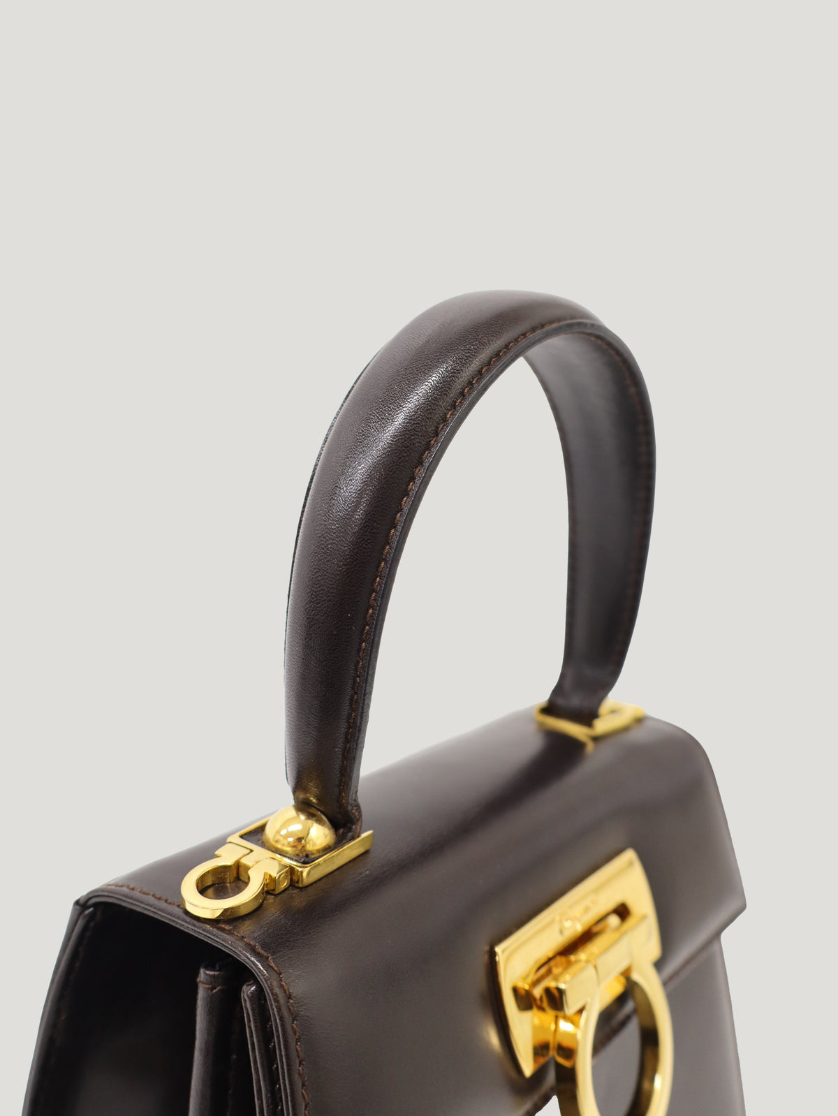 Gancini Leather 2-Way Bag