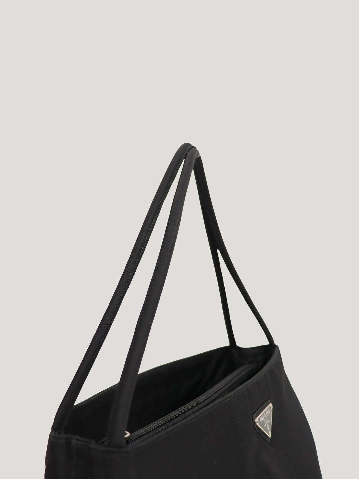 Triangle Logo Hardware Nylon Tote Bag