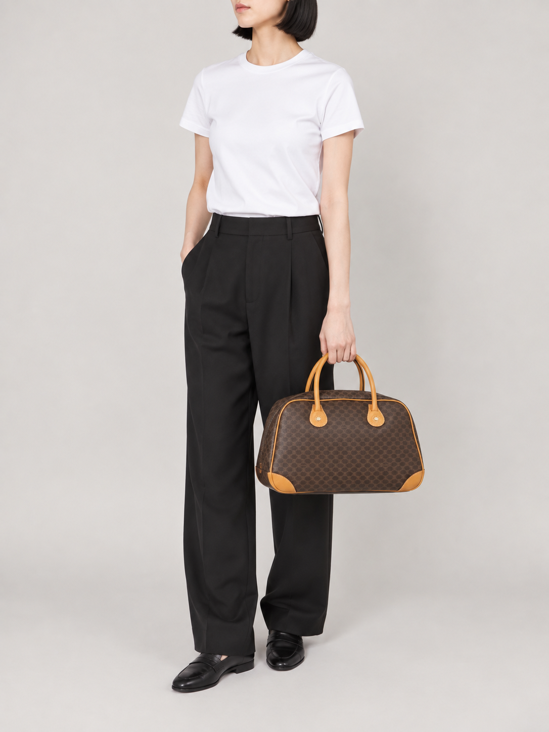Macadam Pattern Handbag