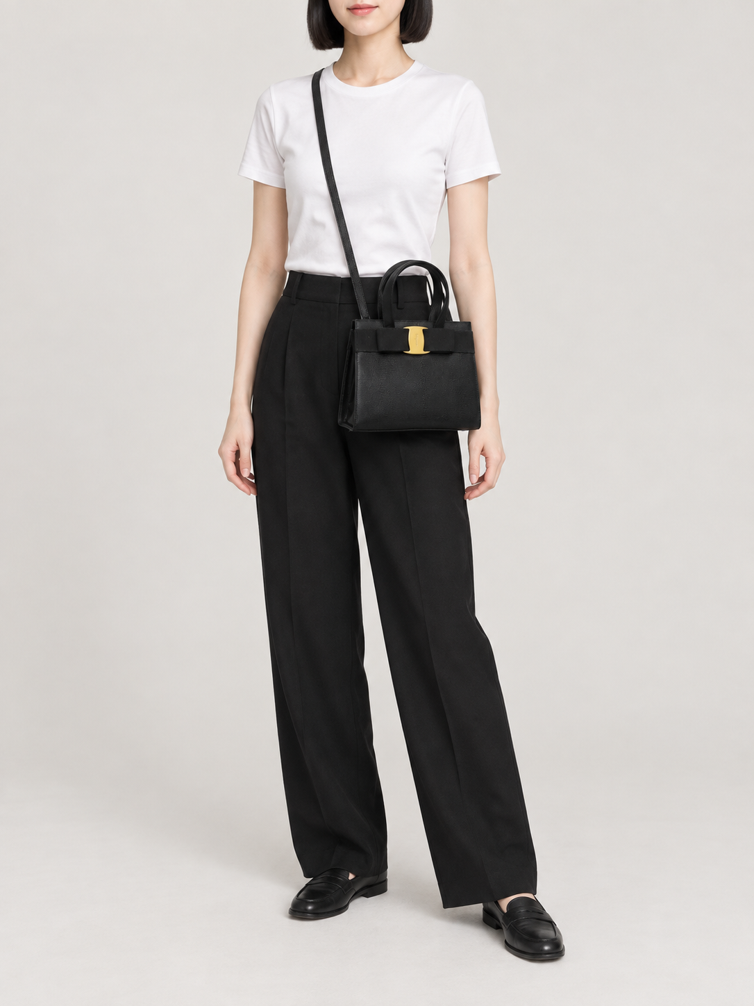 VARA Buckle Leather 2-Way Bag