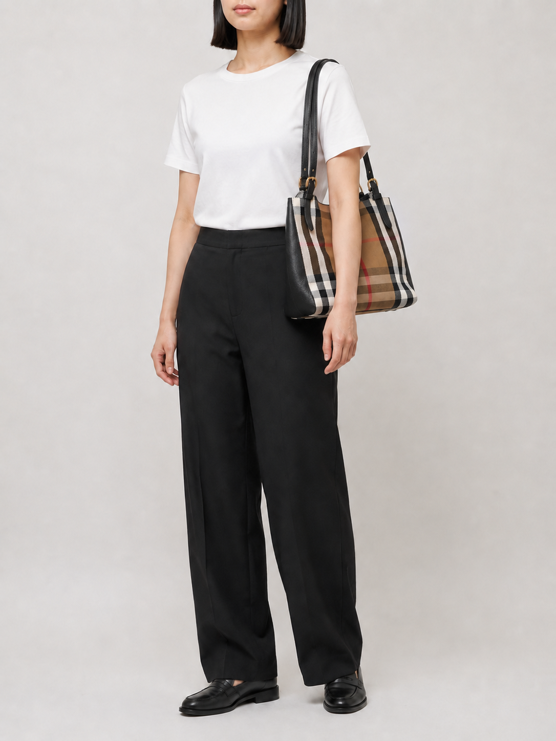 Checked Tote Bag