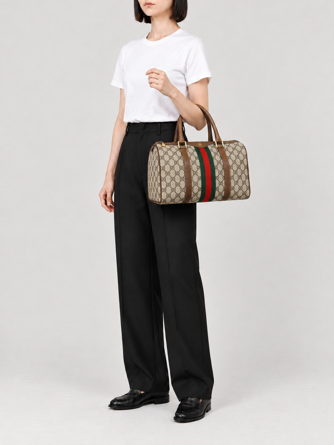 Sherry Line GG Supreme Boston Bag