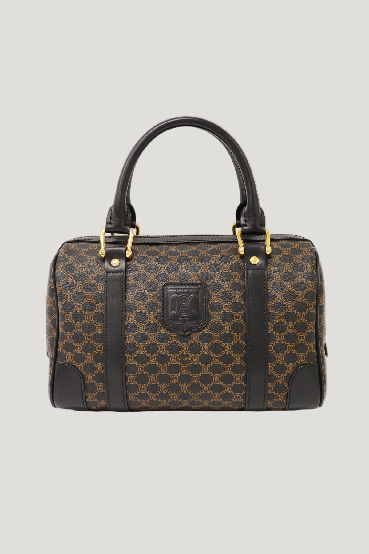 Macadam Pattern Blazon Embossed Boston Bag