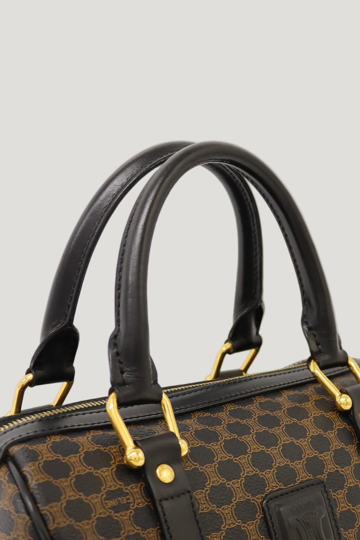 Macadam Pattern Blazon Embossed Boston Bag
