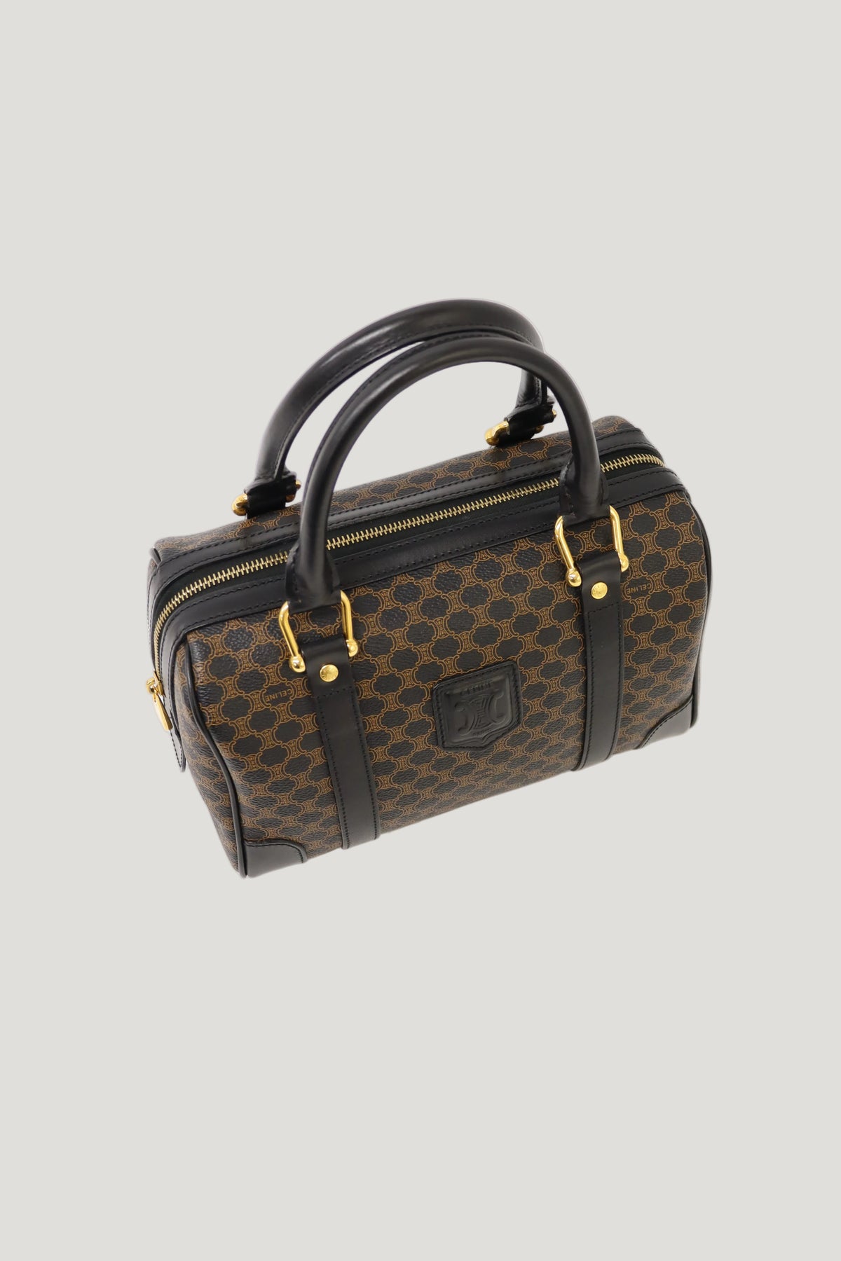 Macadam Pattern Blazon Embossed Boston Bag