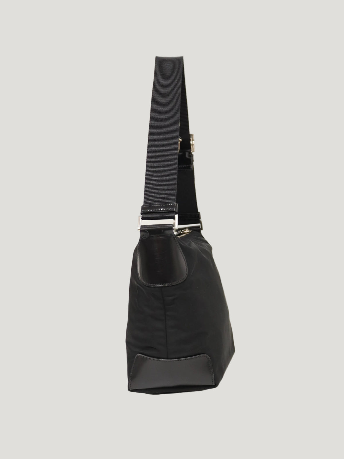 Triangle Logo Hardware Nylon Shoulder Bag