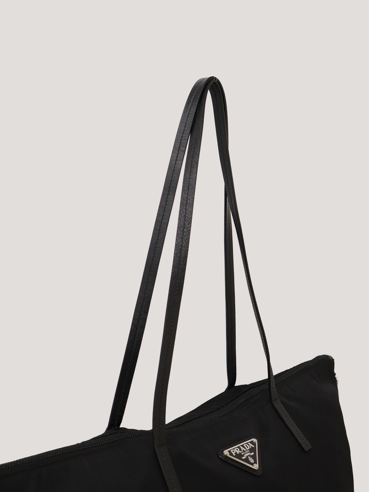 Triangle Logo Hardware Nylon Tote Bag