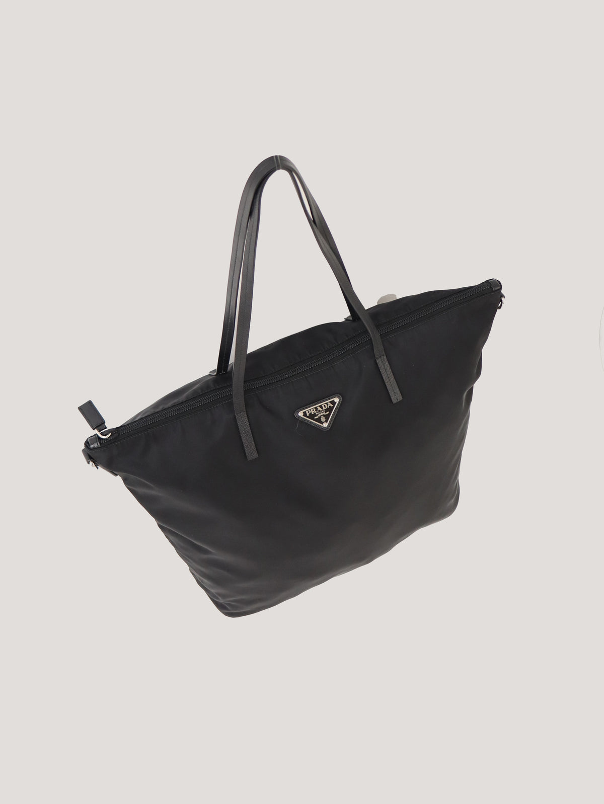 Triangle Logo Hardware Nylon Tote Bag