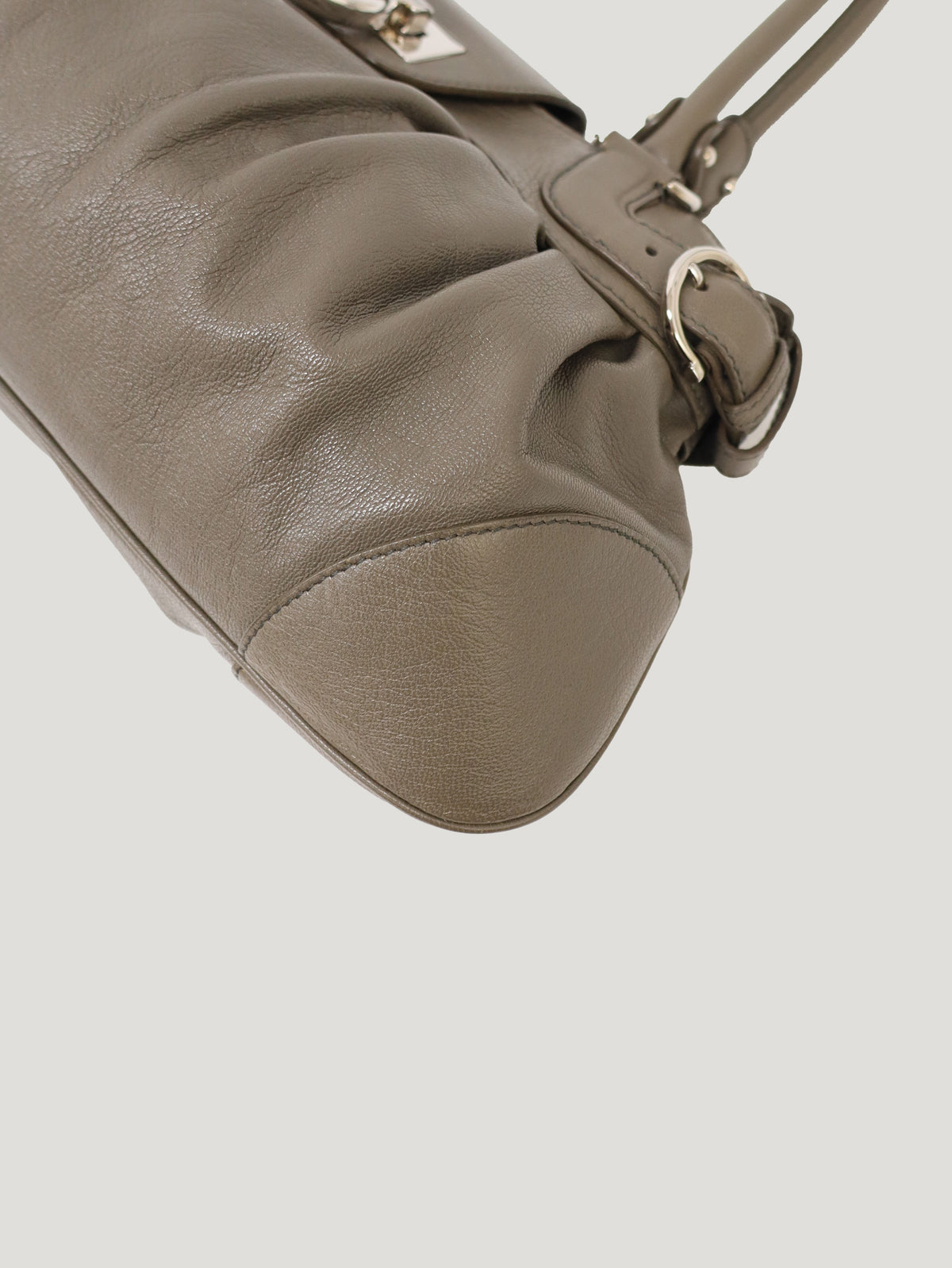 Gancini Clasp Leather Handbag