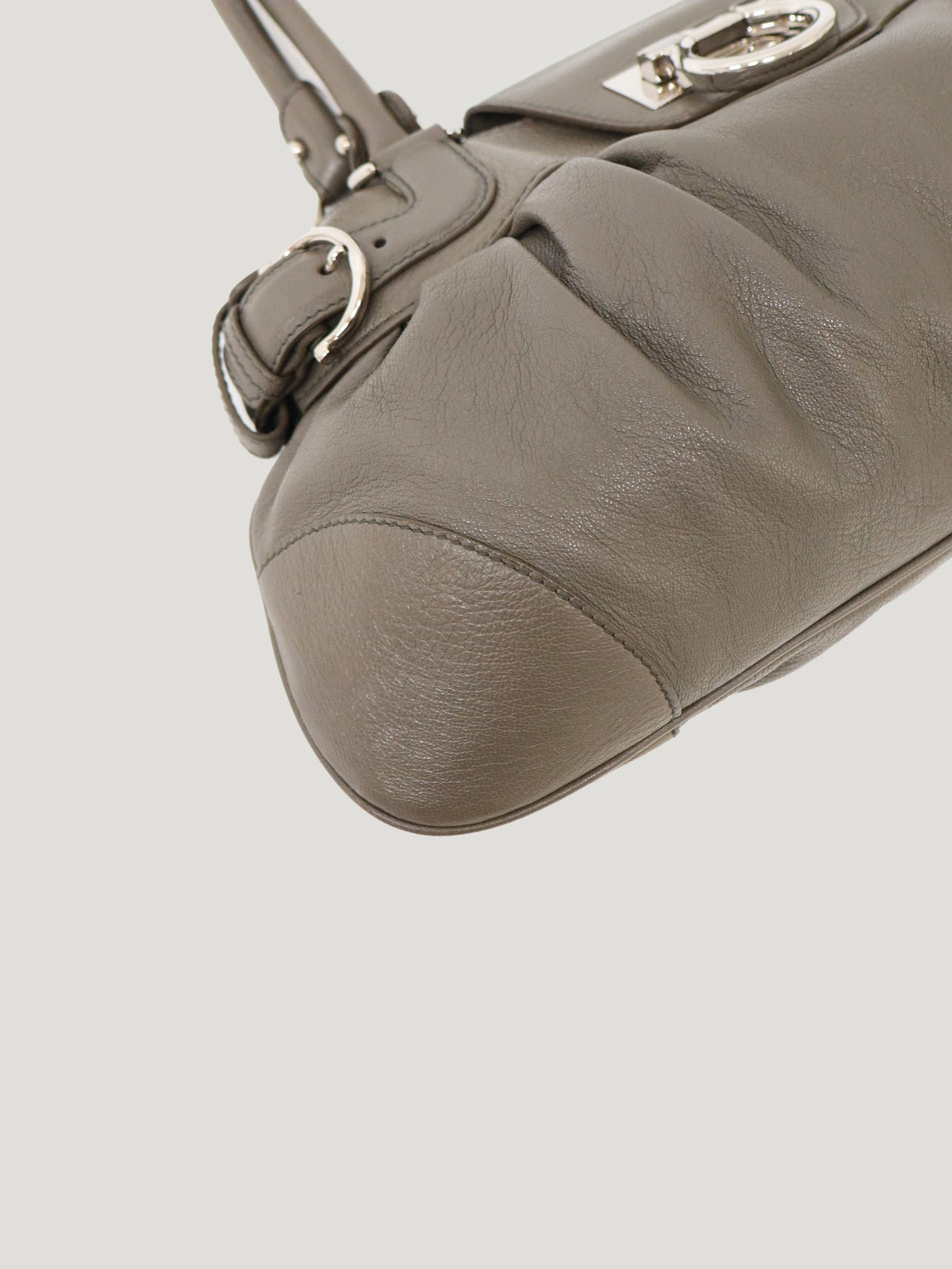 Gancini Clasp Leather Handbag