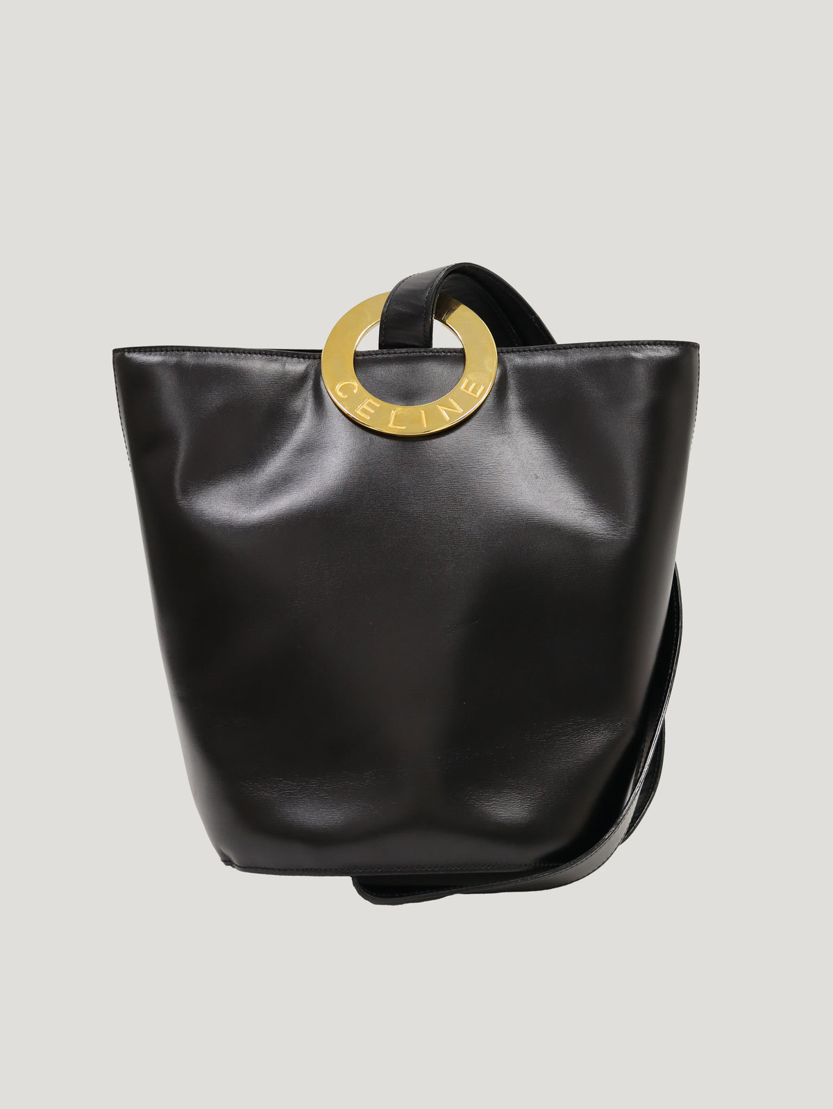 Circle Logo Hardware Leather Handbag