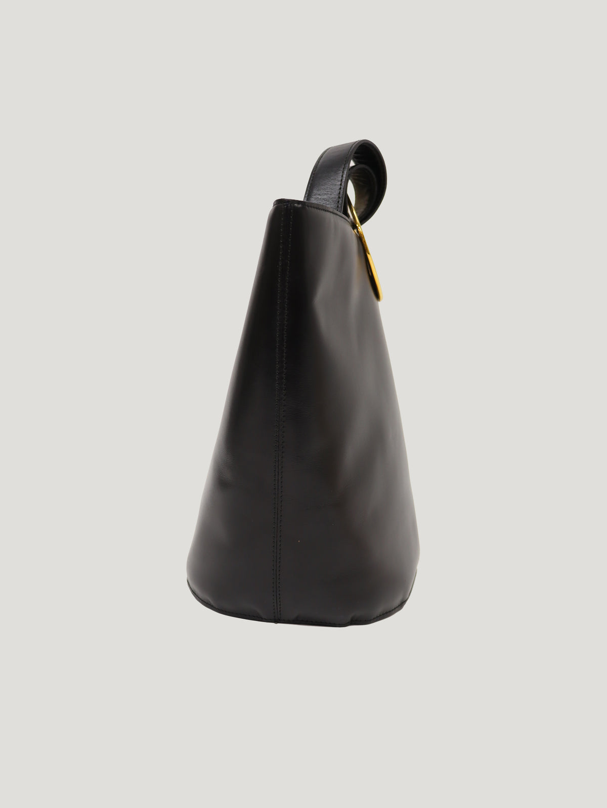 Circle Logo Hardware Leather Handbag