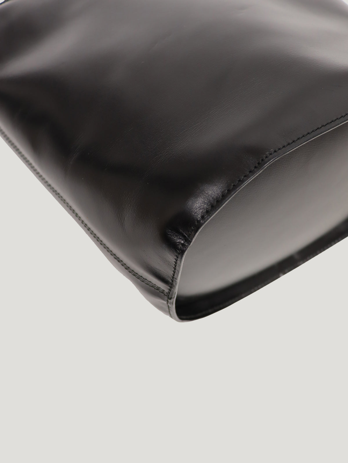 Circle Logo Hardware Leather Handbag