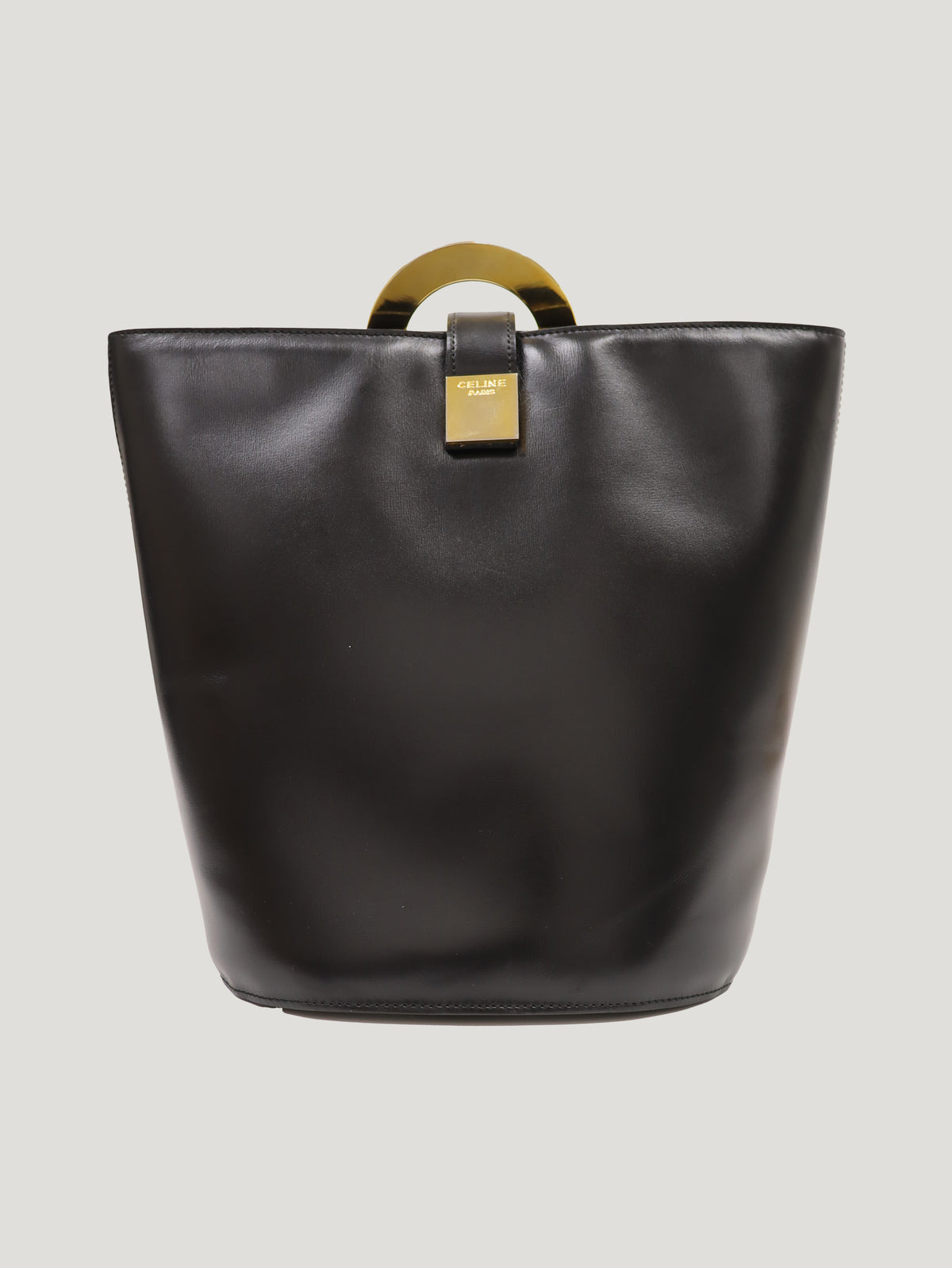 Circle Logo Hardware Leather Handbag