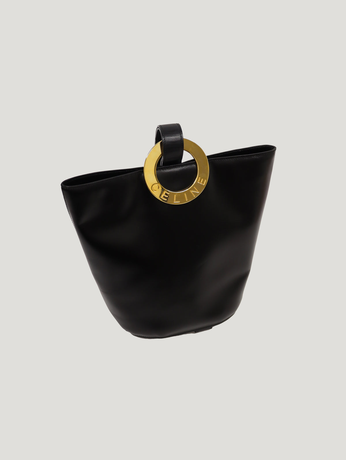 Circle Logo Hardware Leather Handbag