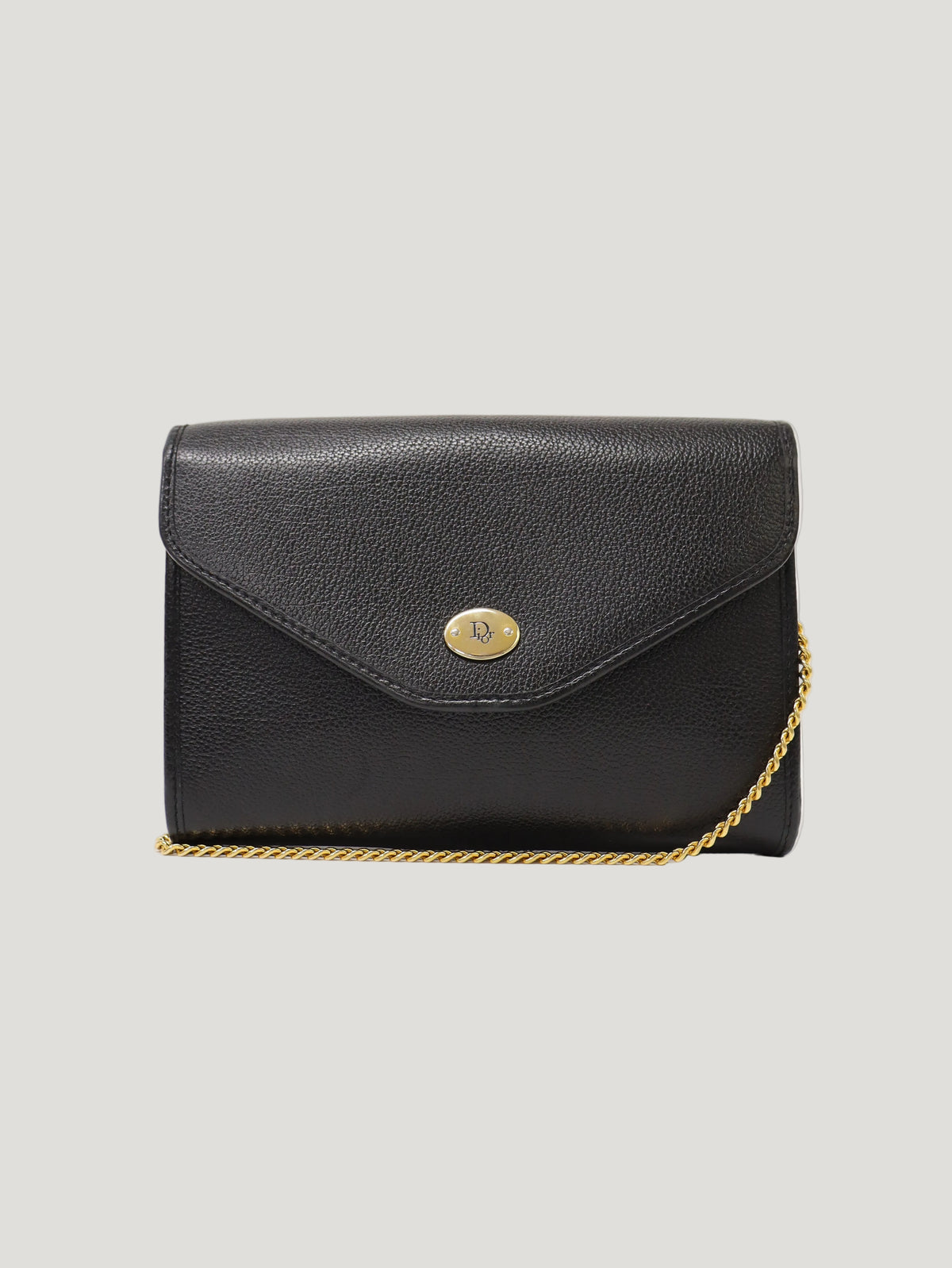 CD Logo Leather Chain Shoulder Bag