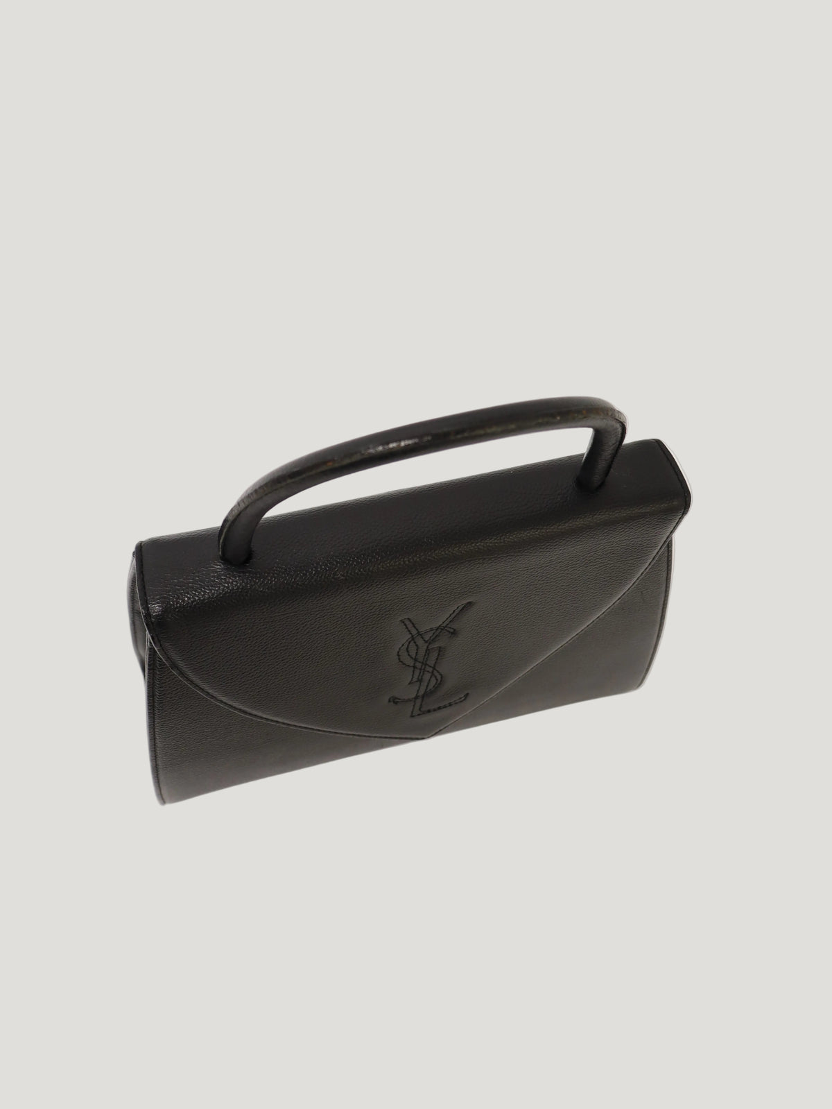 ロゴステッチレザーハンドバッグ