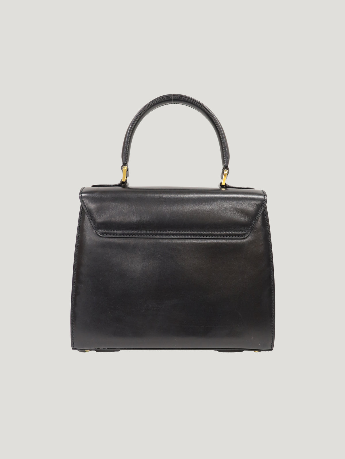 Logo Turn-Lock Leather 2-Way Bag