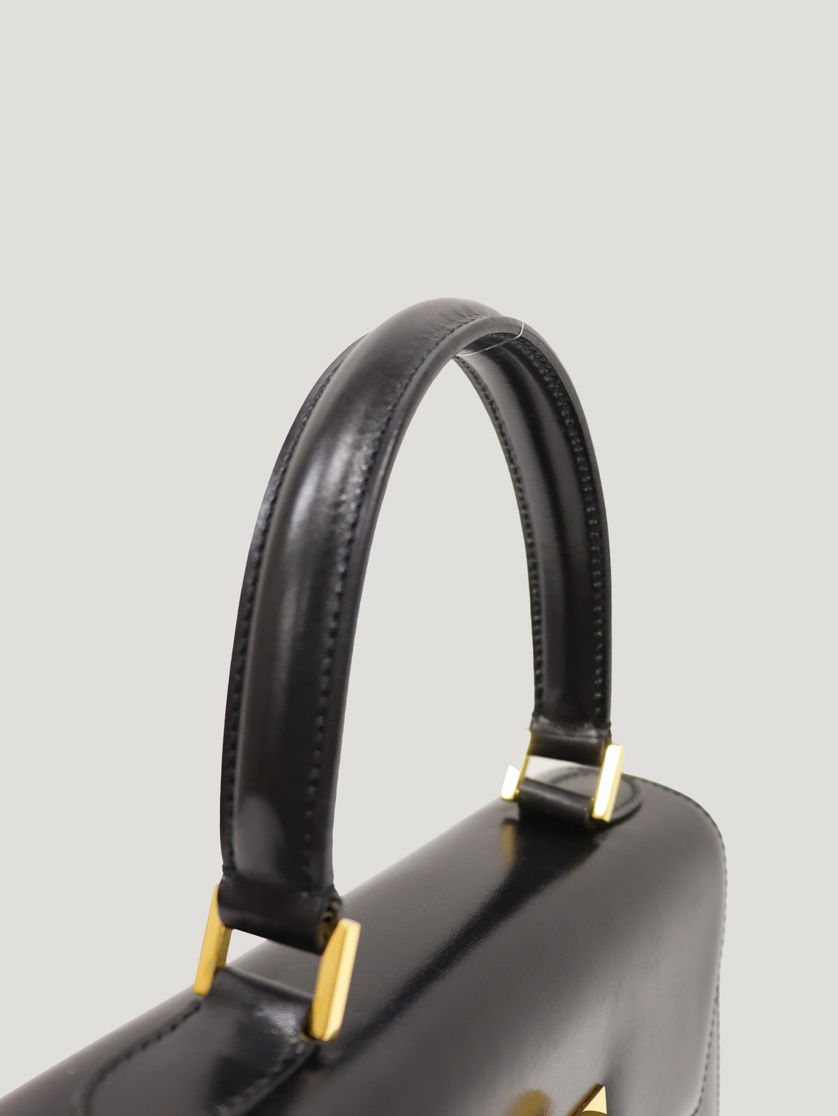 Logo Turn-Lock Leather 2-Way Bag
