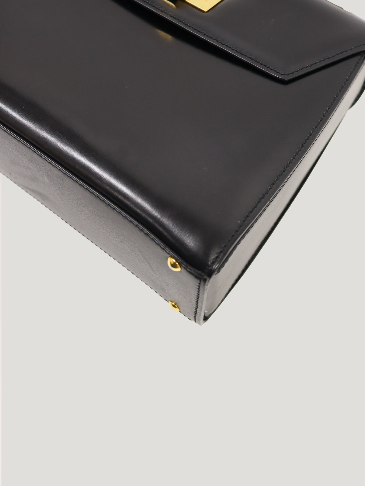 Logo Turn-Lock Leather 2-Way Bag