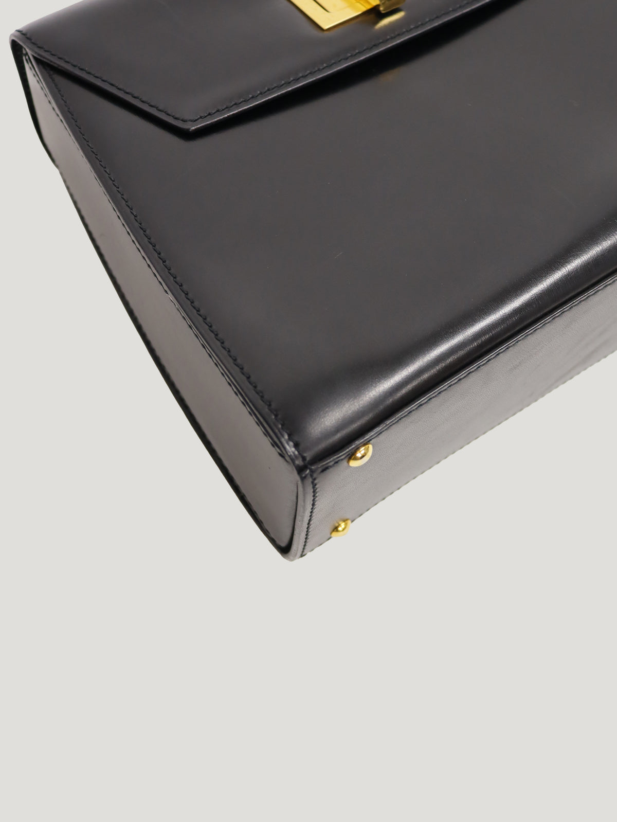Logo Turn-Lock Leather 2-Way Bag