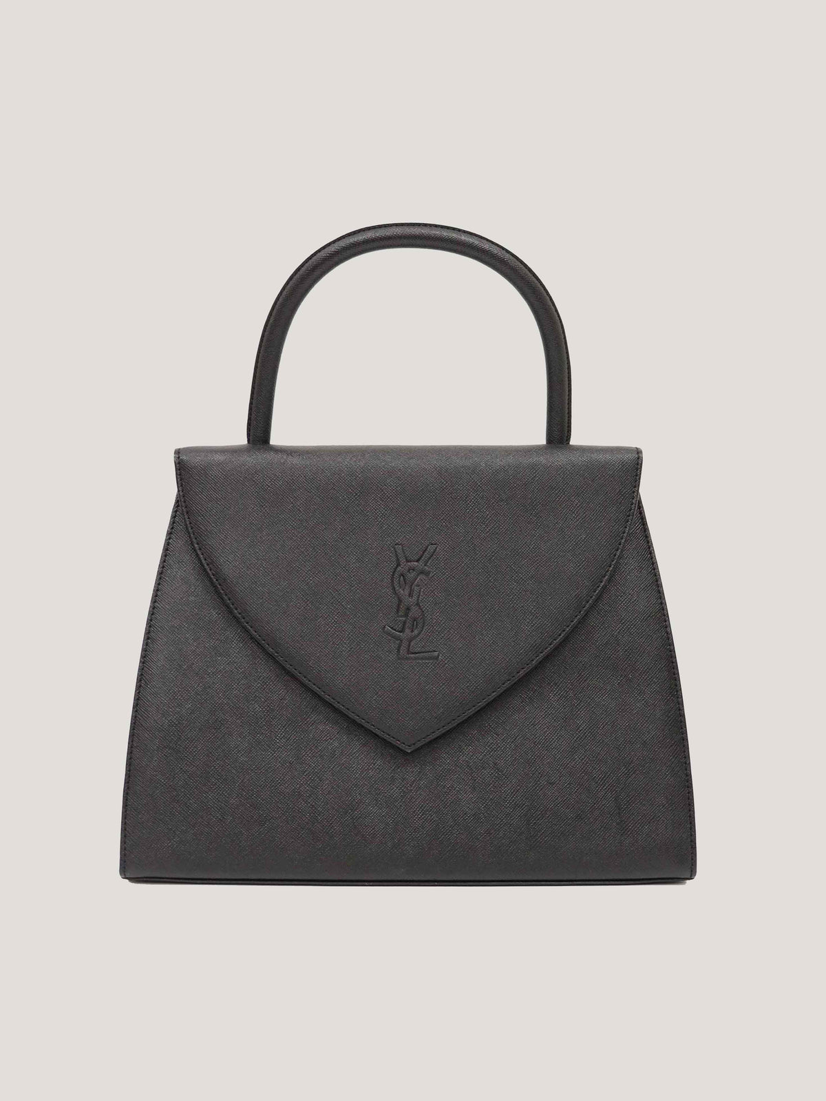 ロゴステッチレザーハンドバッグ