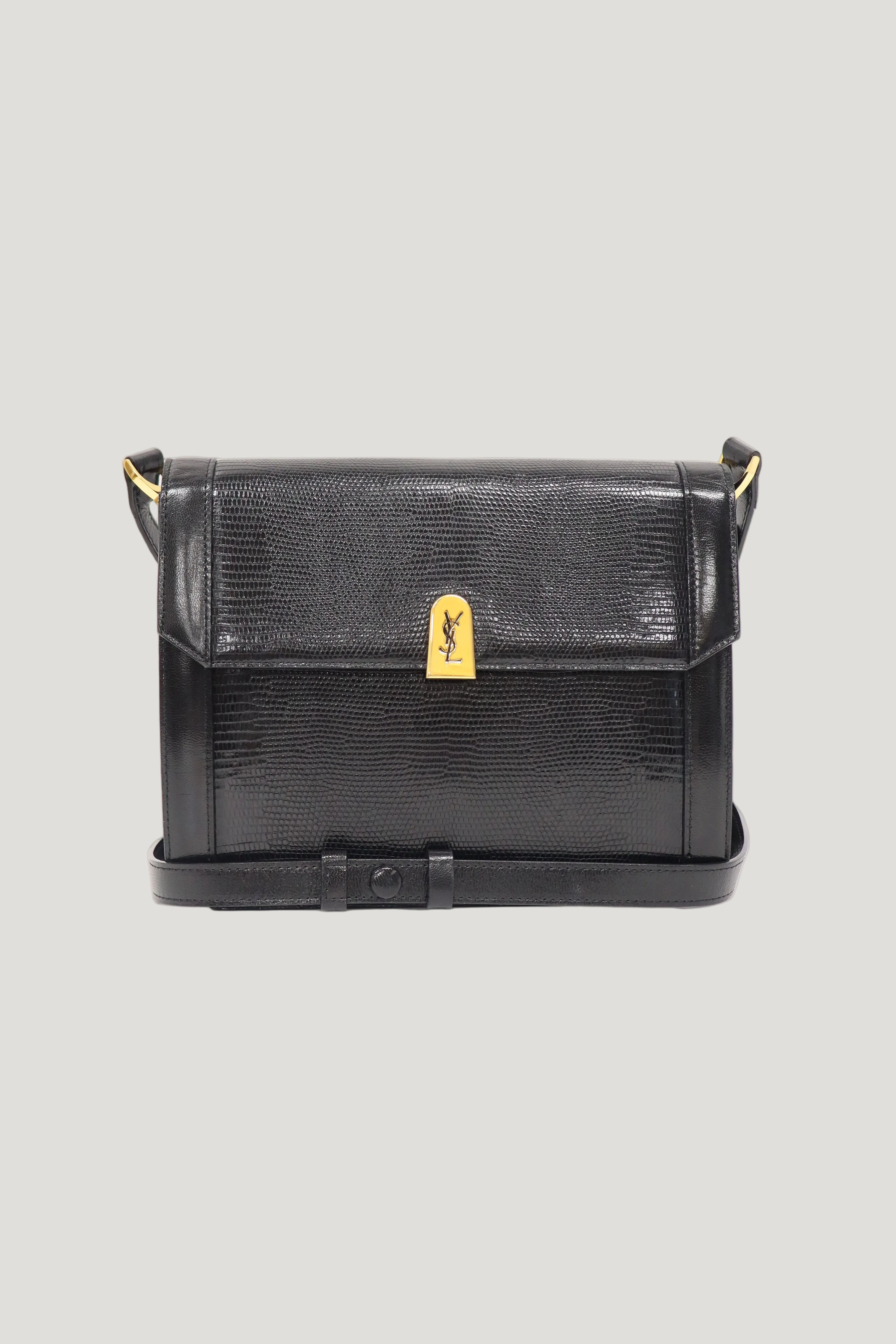 Logo Hardware Lizard Leather One-Shoulder Bag