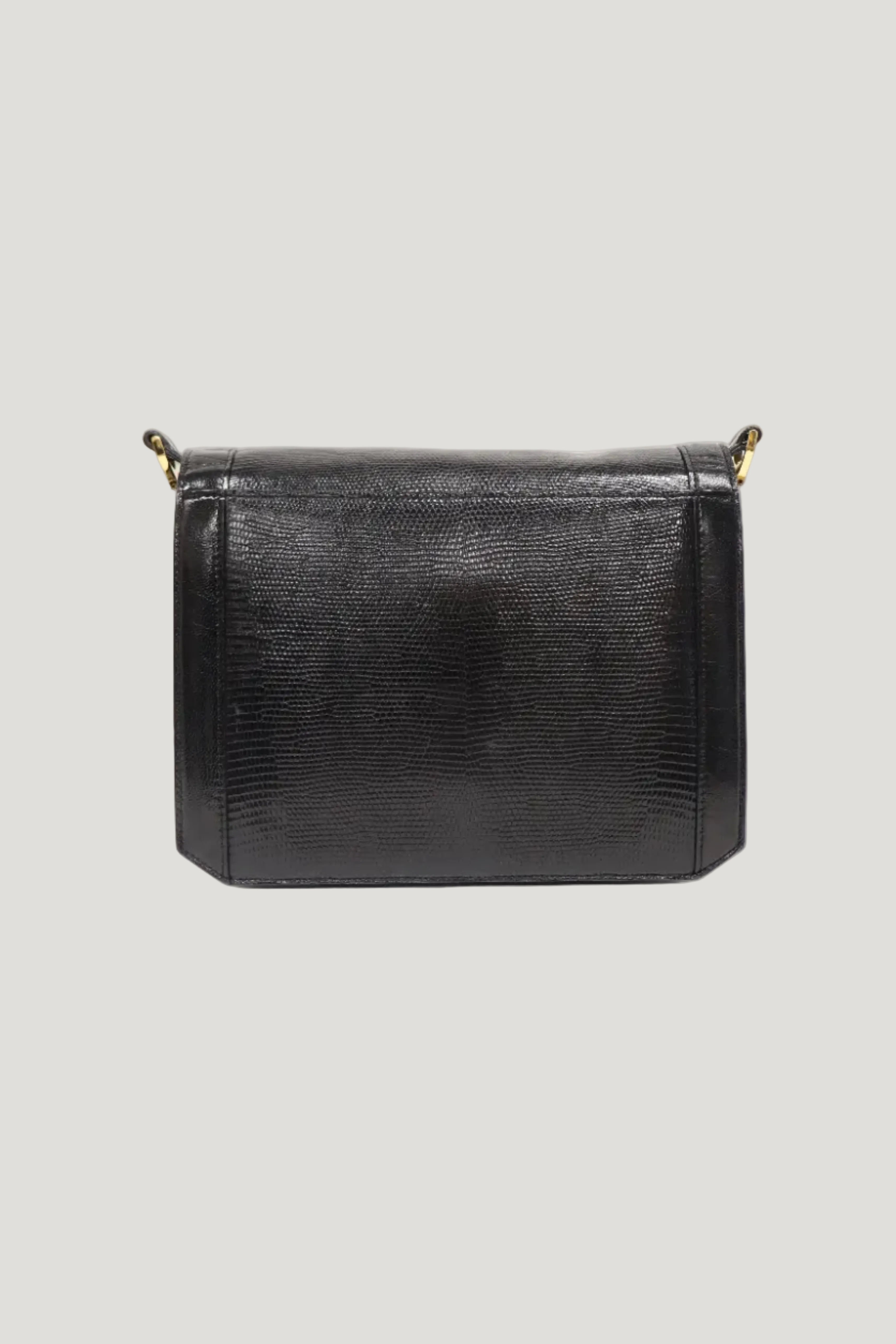 Logo Hardware Lizard Leather One-Shoulder Bag