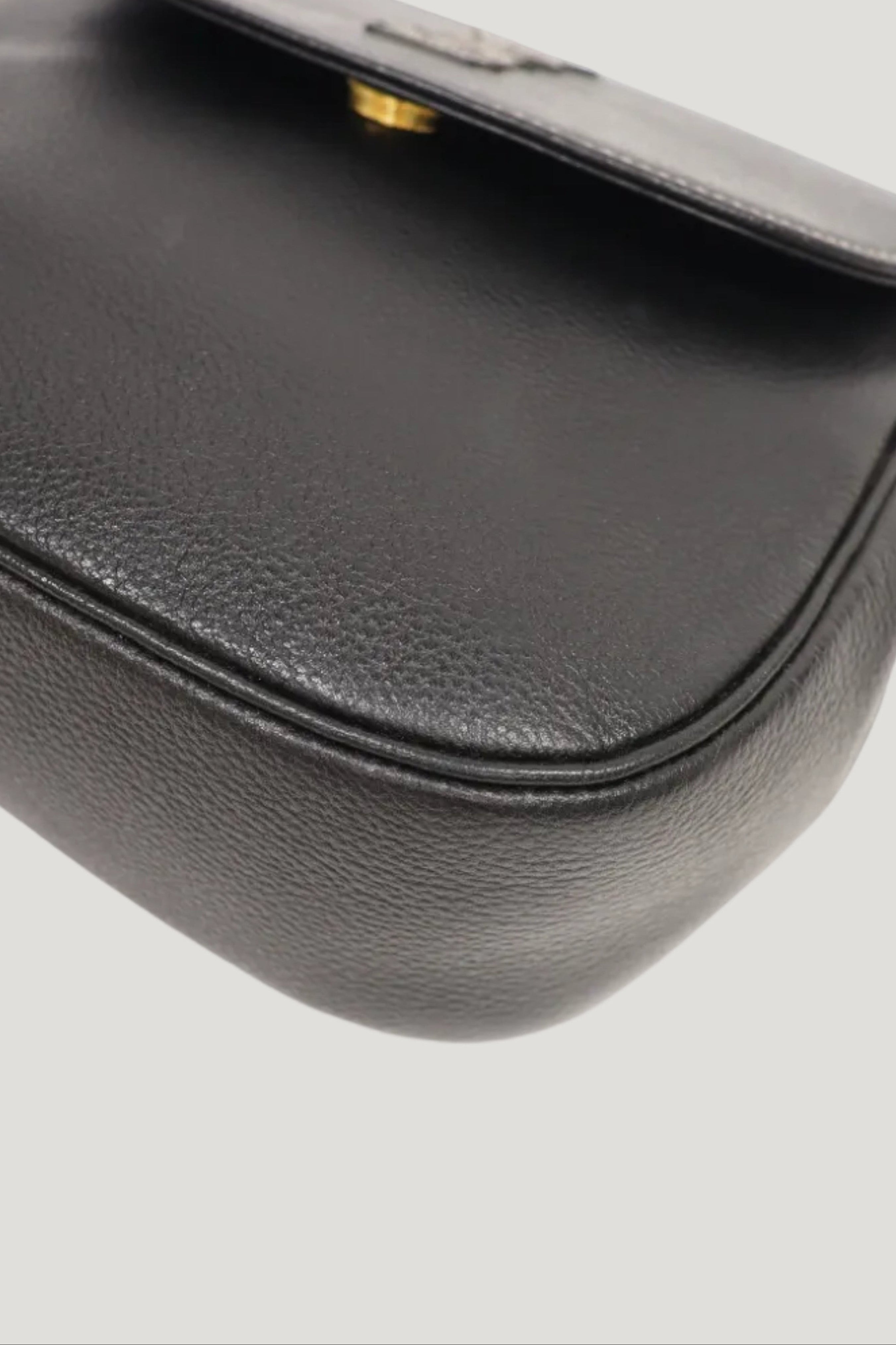 Logo Stitch Leather Shoulder Bag