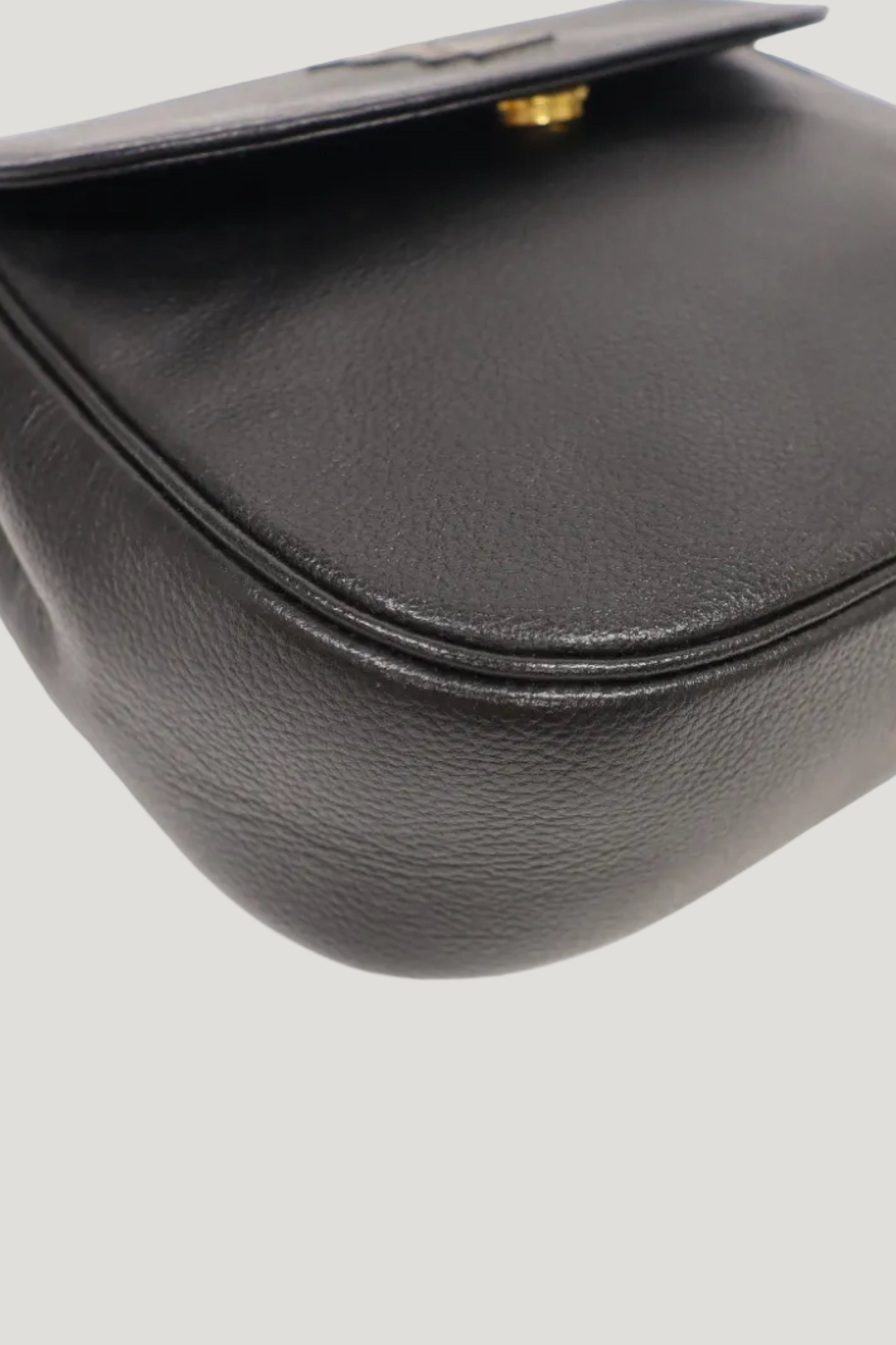Logo Stitch Leather Shoulder Bag