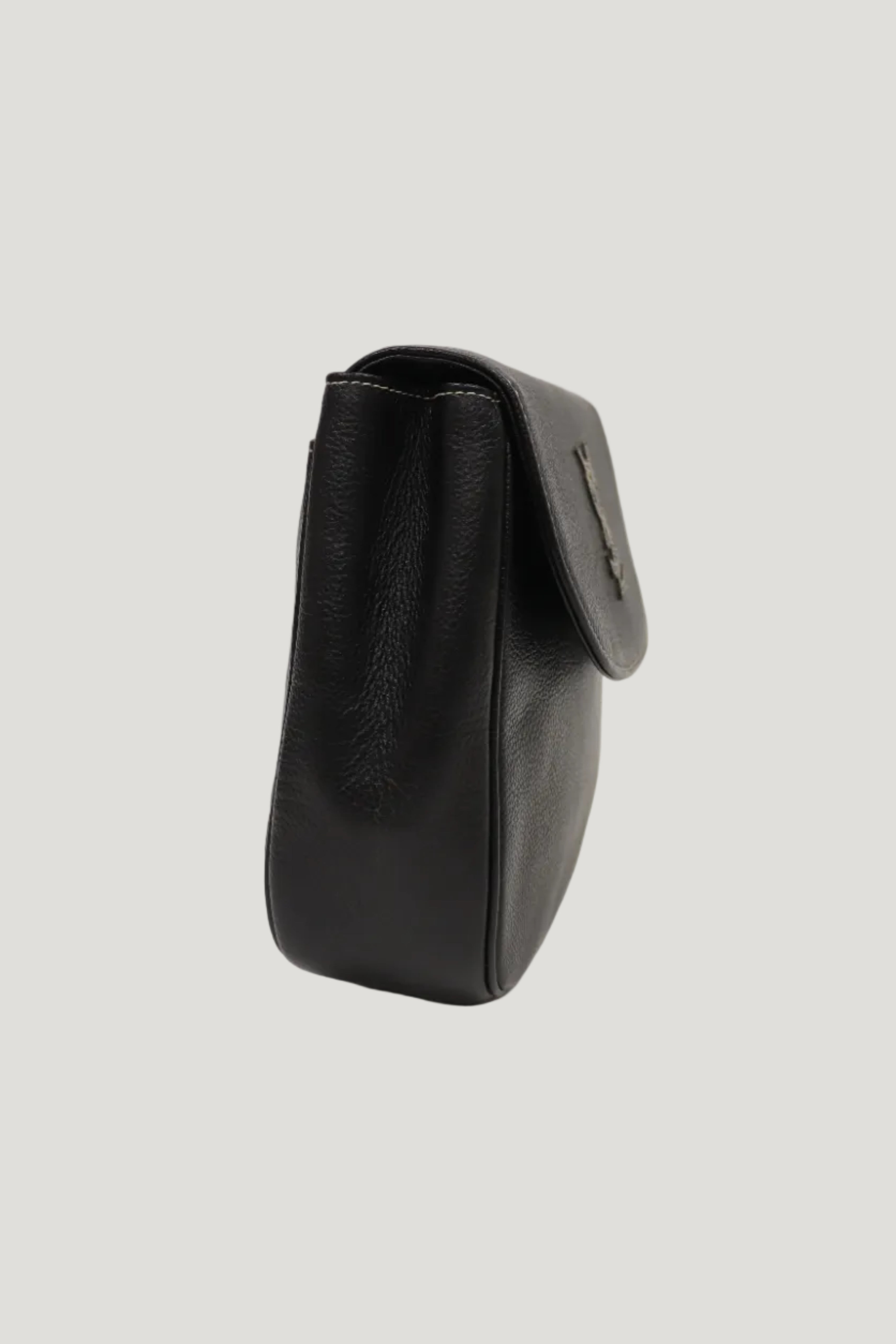 Logo Stitch Leather Shoulder Bag