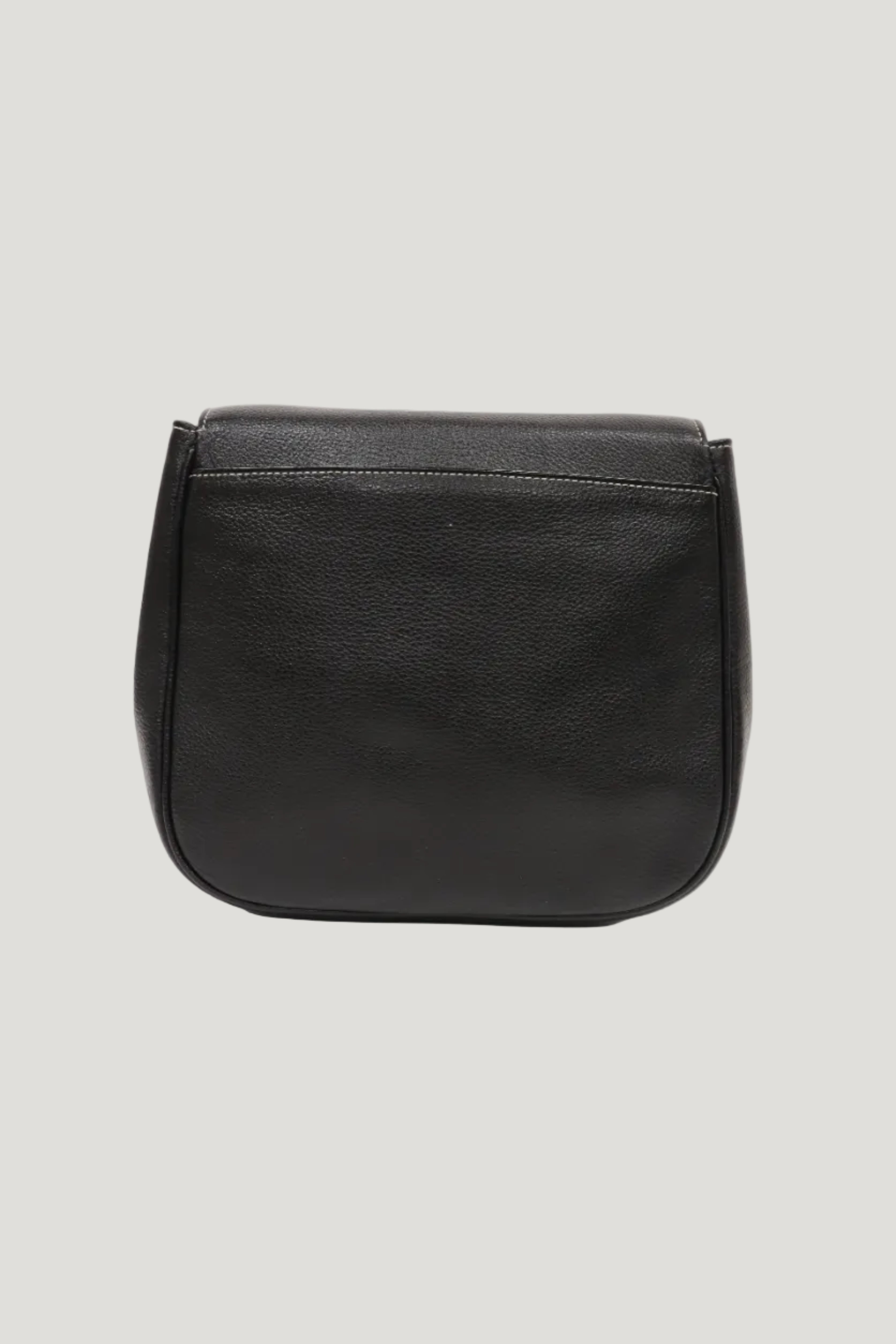 Logo Stitch Leather Shoulder Bag