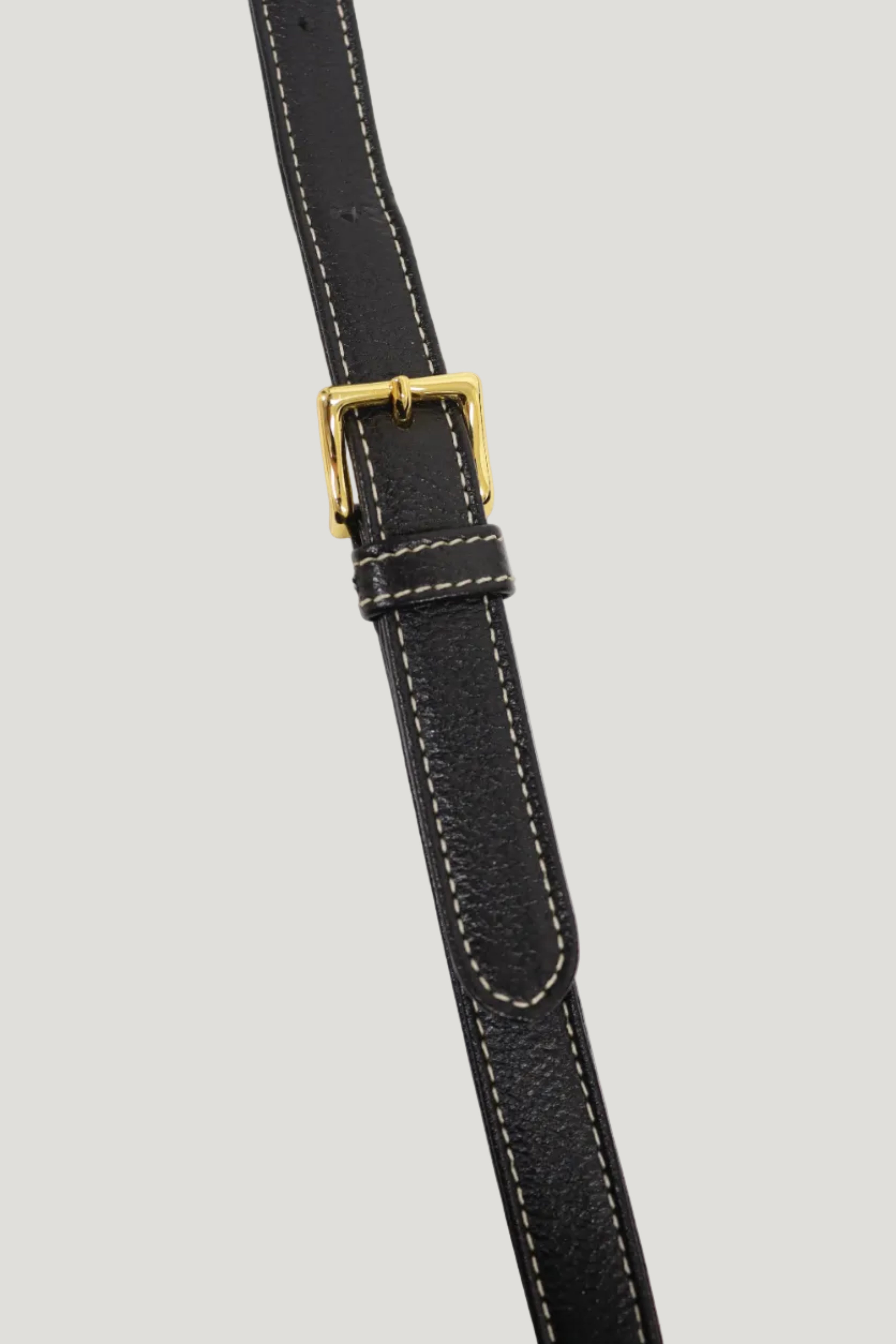 Logo Stitch Leather Shoulder Bag
