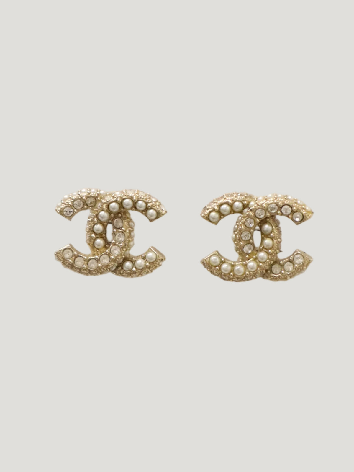 COCOラインストーンパールピアス