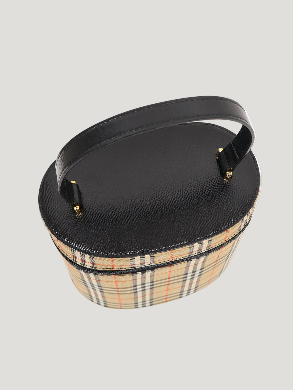 Checked vanity bag