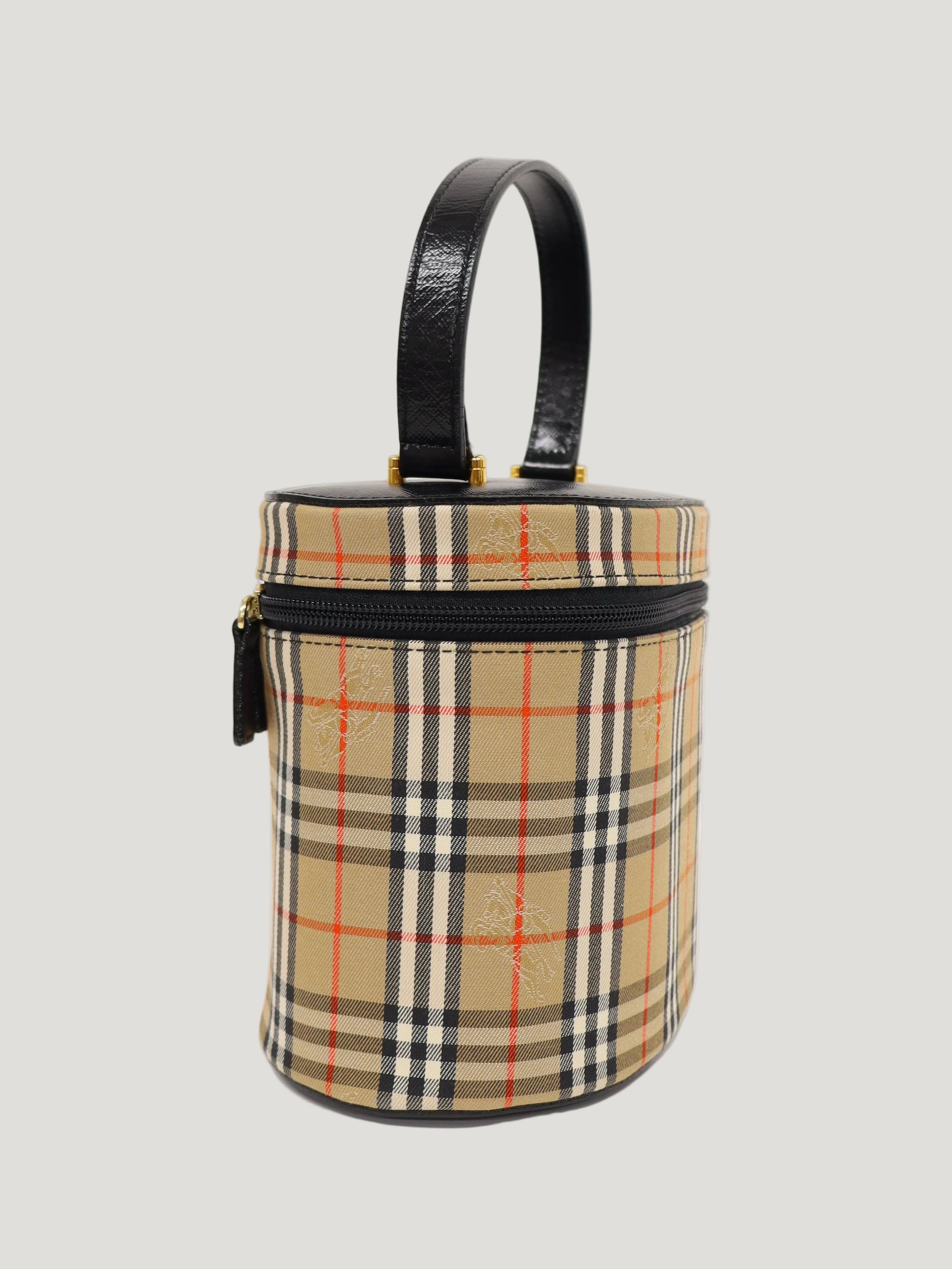 Checked vanity bag