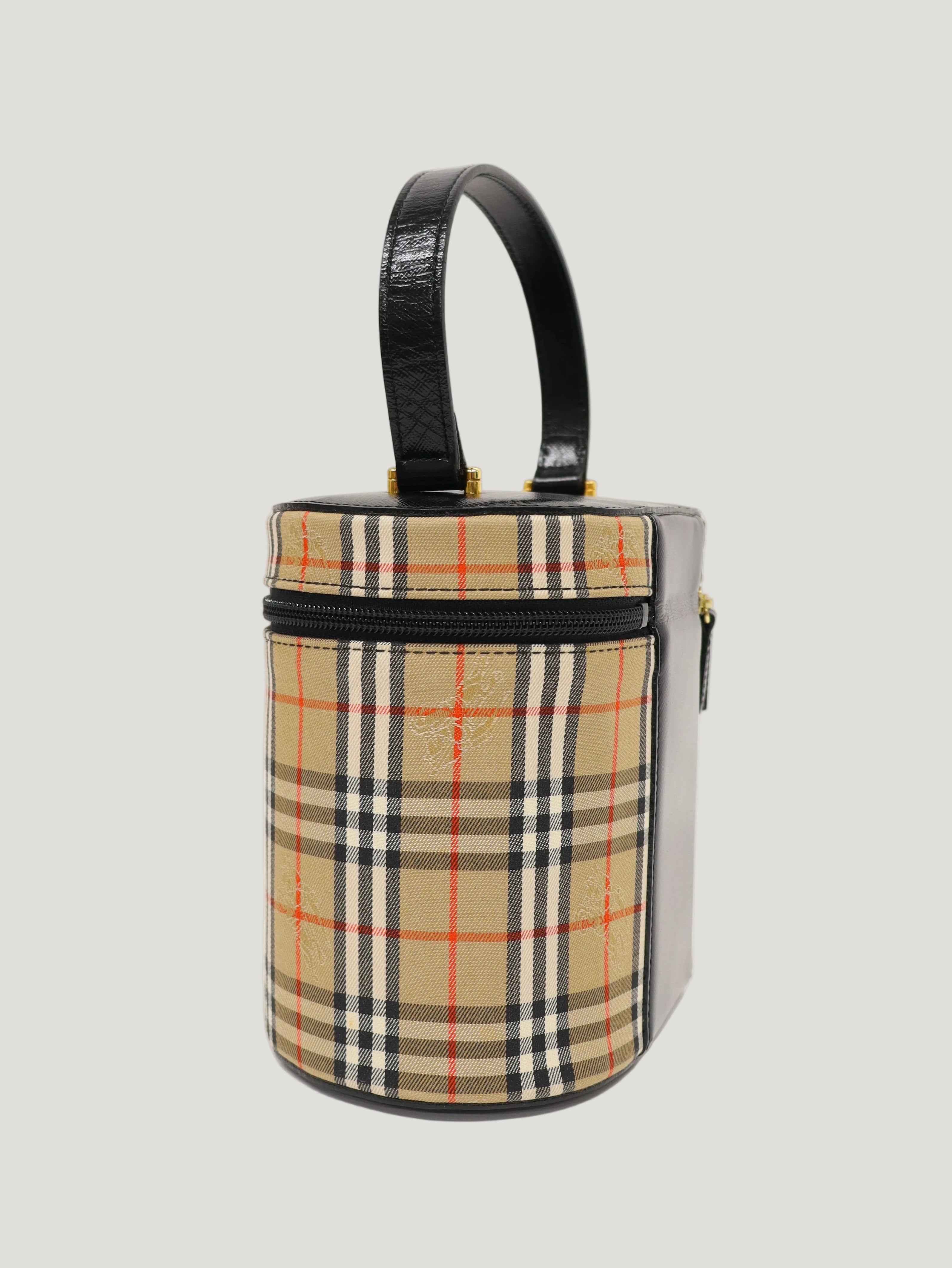 Checked vanity bag