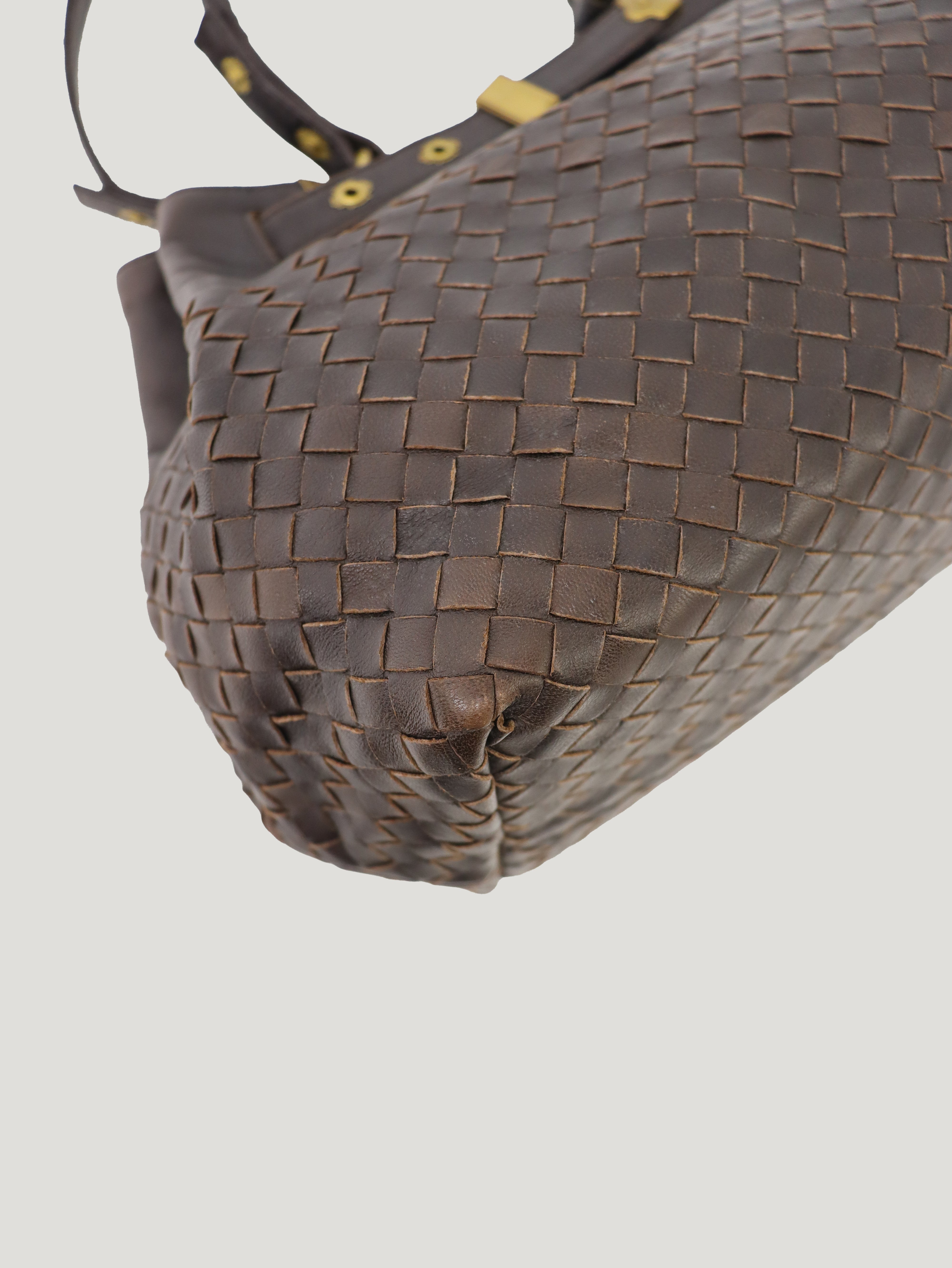 BOTTEGA VENETA イントレチャート ハンドバッグ ブラウン イントレチャートハンドバッグ – Hedy