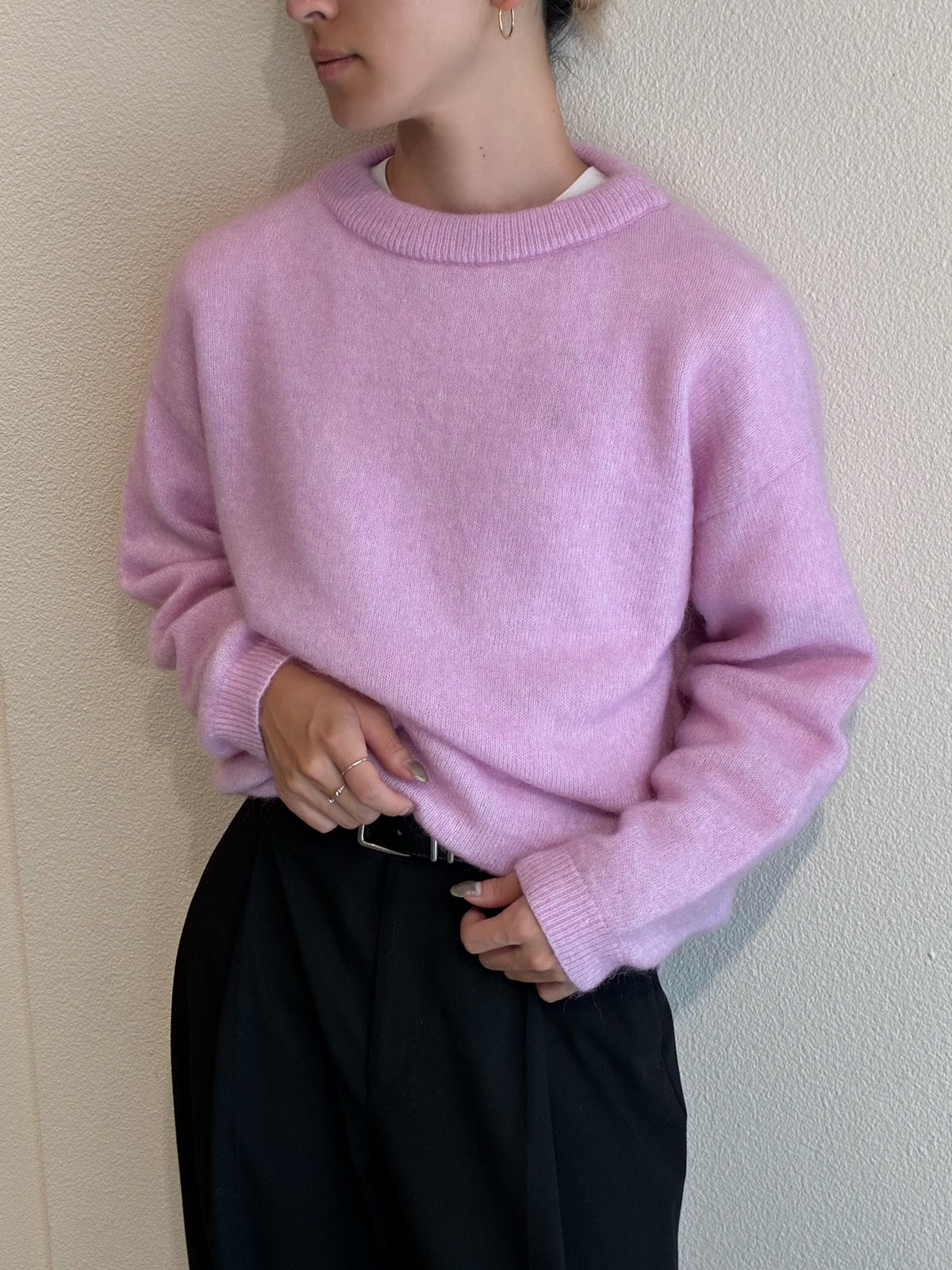 モヘアニットプルオーバー