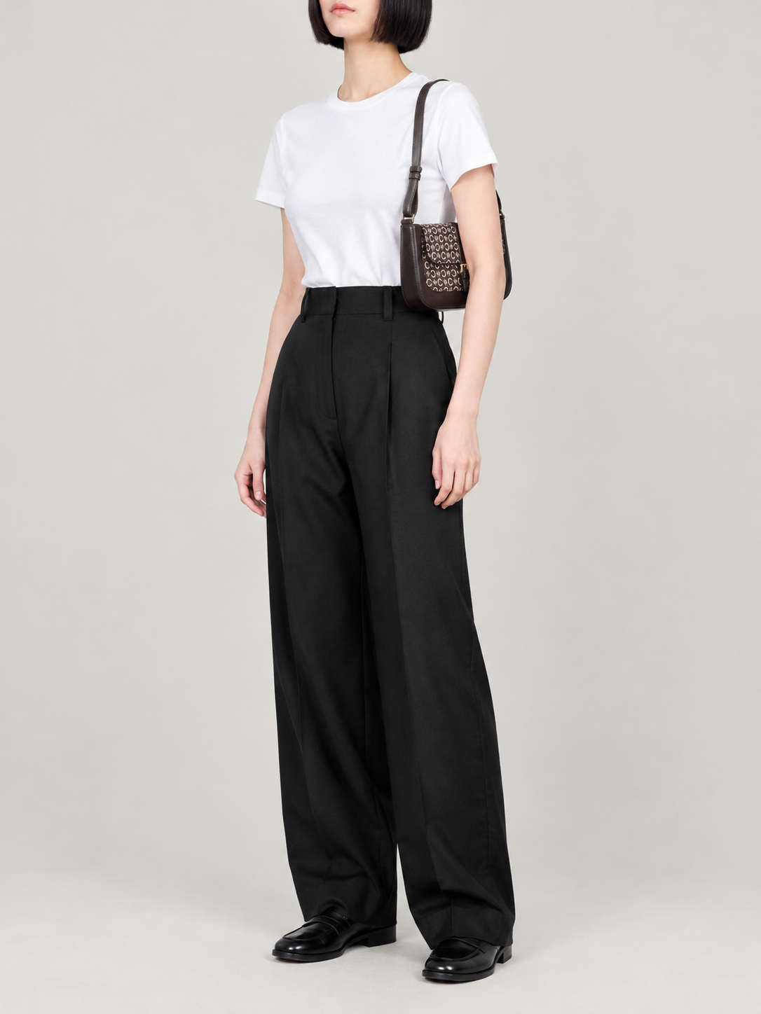 C Macadam-pattern one-shoulder bag